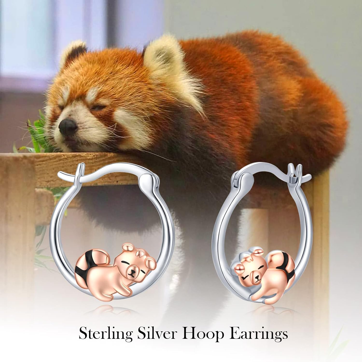 JUSTKIDSTOY Hypoallergenic Panda/Unicorn/Hummingbird/Dolphin Hoop Earrings for Women 925 Sterling Silver Animal Huggie Hoop Earrings Jewelry Gifts for Sensitive Ears