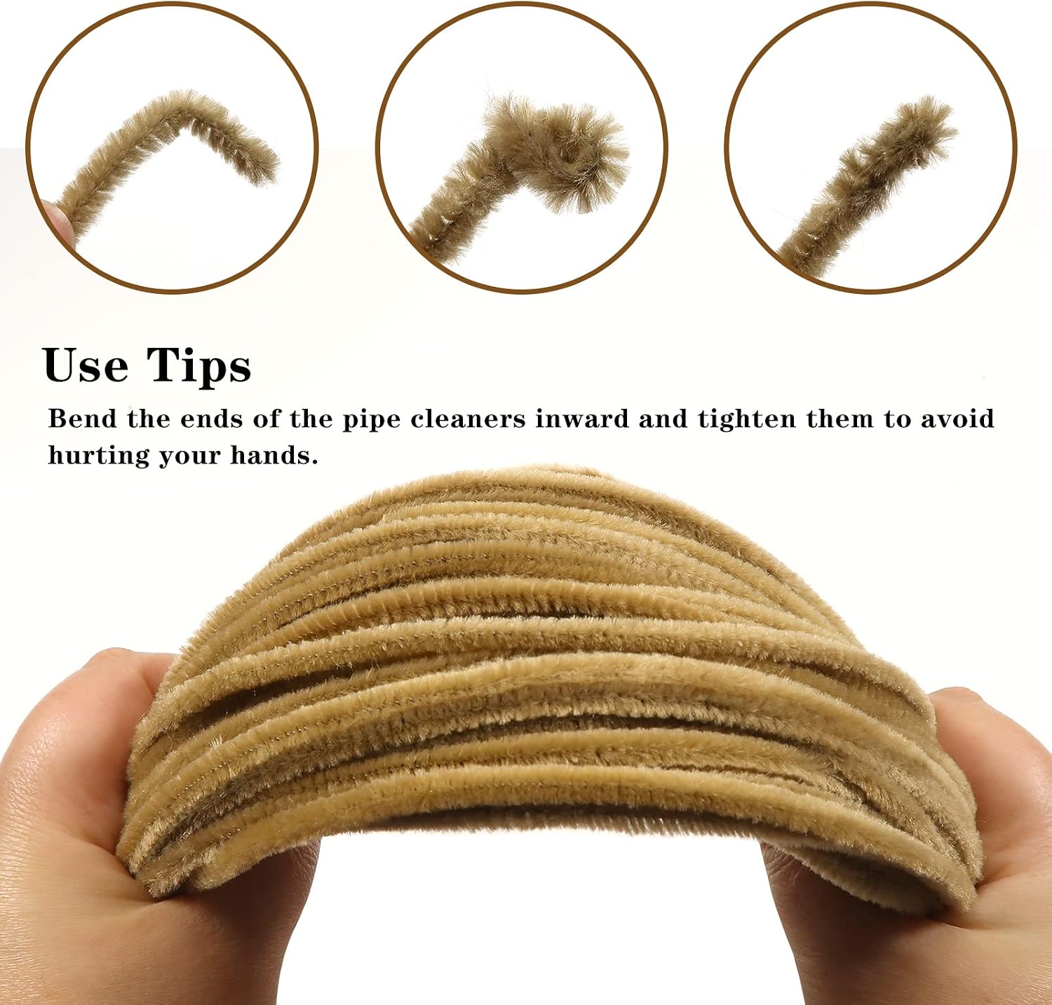 TOAOB 100pcs Light Brown Pipe Cleaners Craft Supplies Chenille Stems image 4