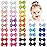 Mini Fully Lined Grosgrain Ribbon Hair Bows Clips for Baby Girls with Fine Hair - 40PCS (20 Color Pairs)