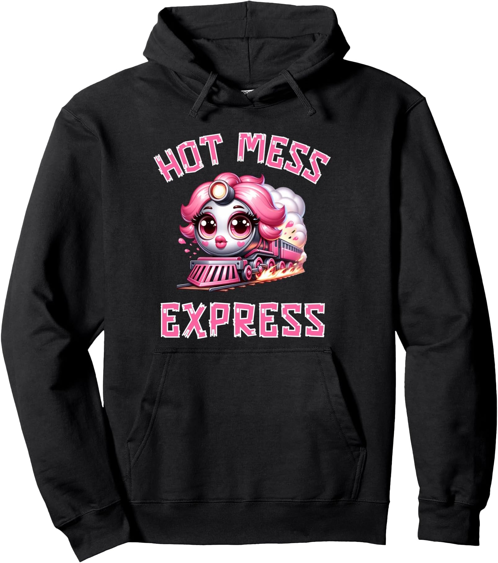 Hot Mess Express Funny Cute Chaos Train Design Pullover Hoodie