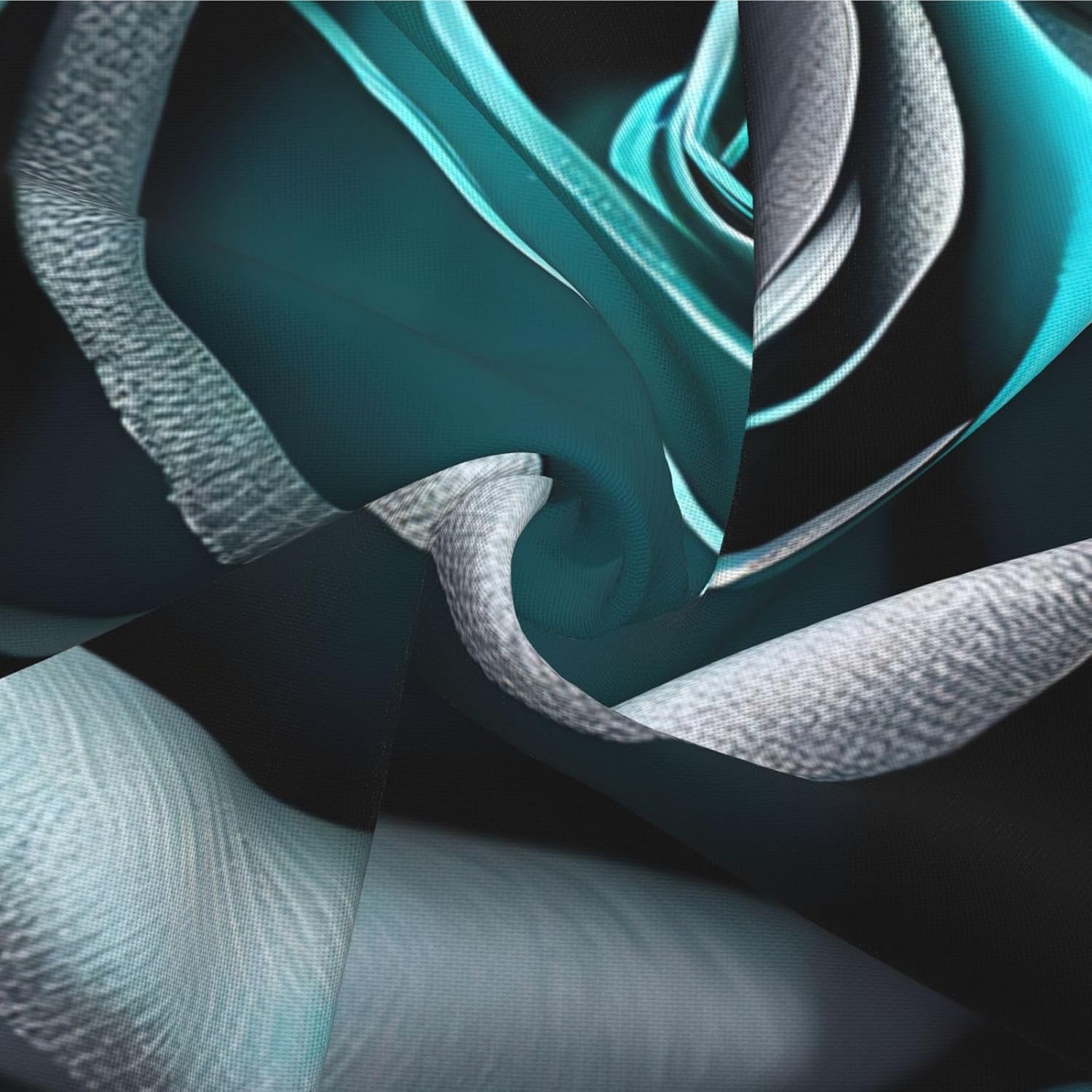 Teal Gray Rose Imitation Linen Pillowcase -2 Sets, Fashionable Home Decoration, Used for Sofas, Gardens, beds