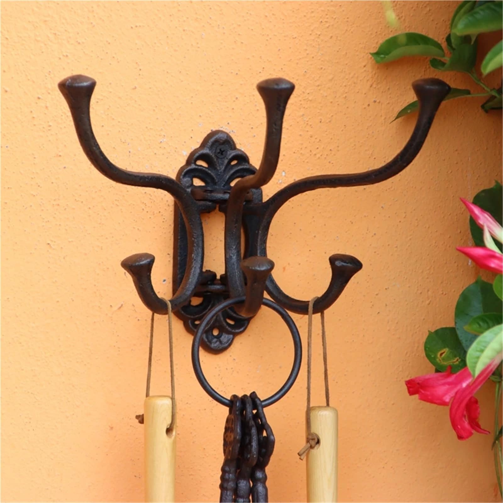 SchlüSselbrett Verstellbarer Retro-Wandhaken aus Gusseisen mit drei Aufhängern