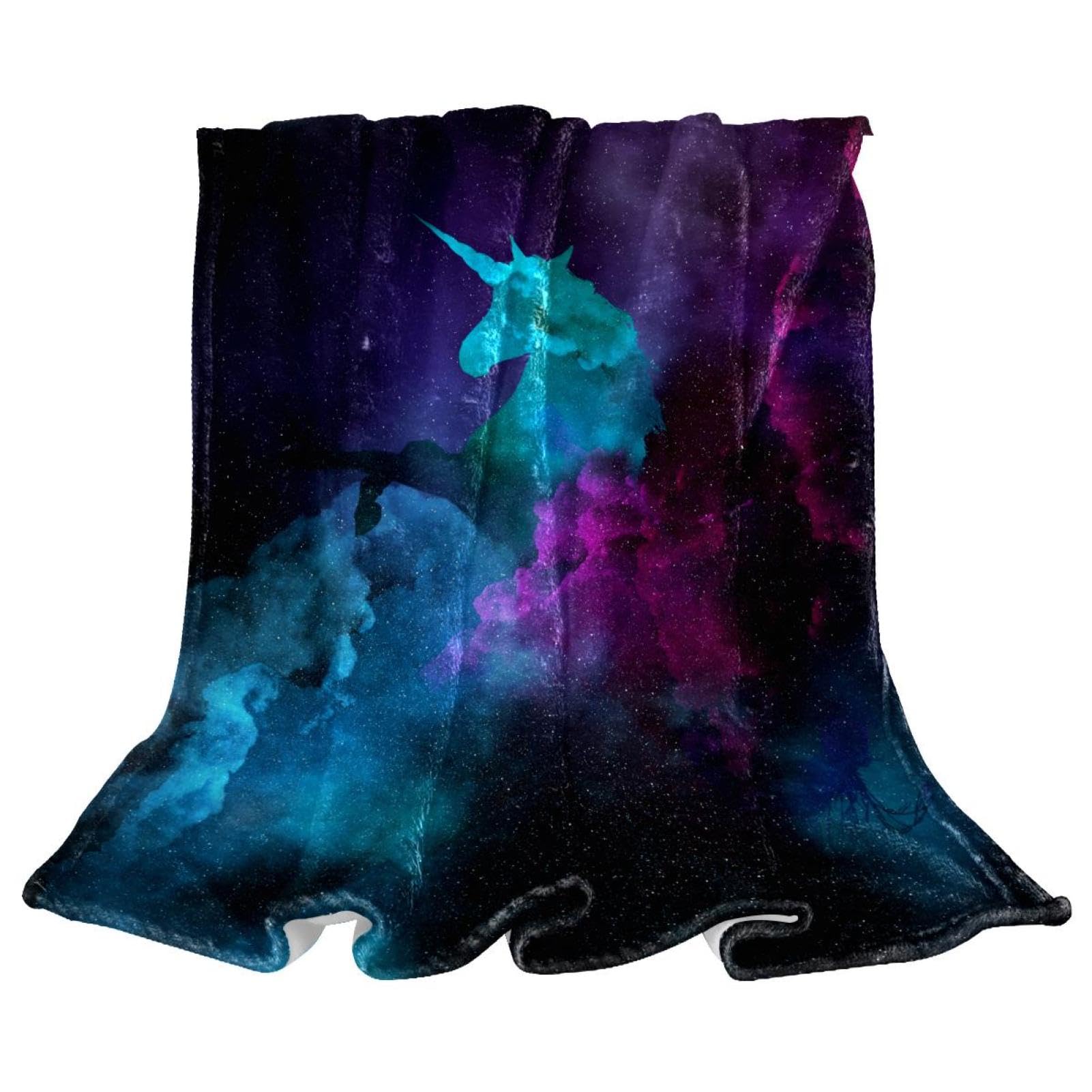 Couverture polaire licorne fantastique grand plaid de lit chaud pour chambre et salon