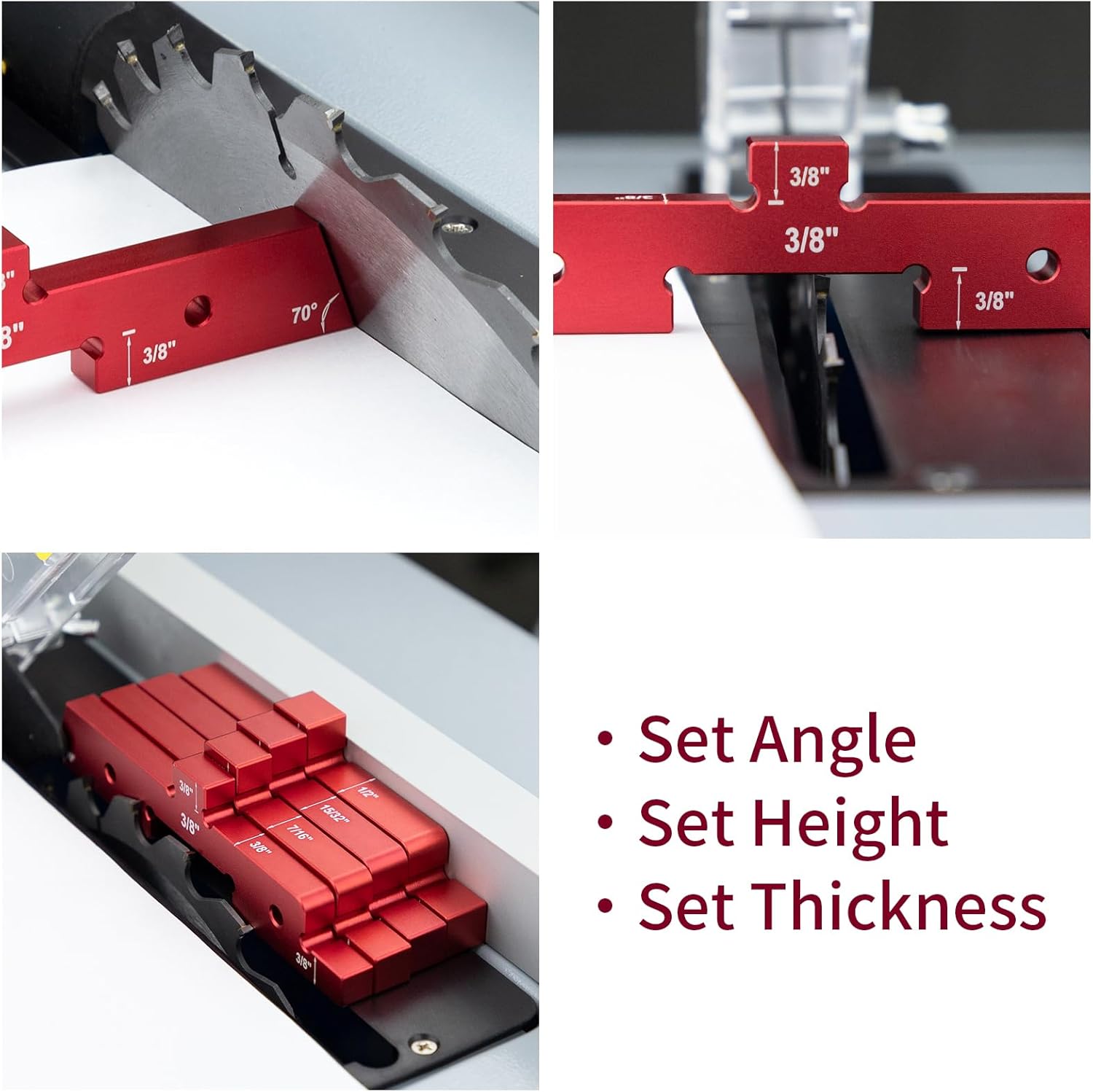 Router Table Setup Bars,14pcs Aluminum Precision Setup Blocks Height Gauge Set for Router Table Saw Accessories and Angle Woodworking Set Up