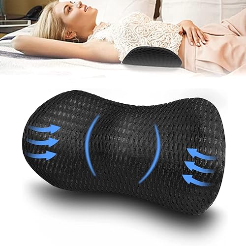 TTKXT Almohada de apoyo lumbar para silla de oficina, almohada lumbar para aliviar el dolor de espalda, soporte de espalda baja para automóvil,