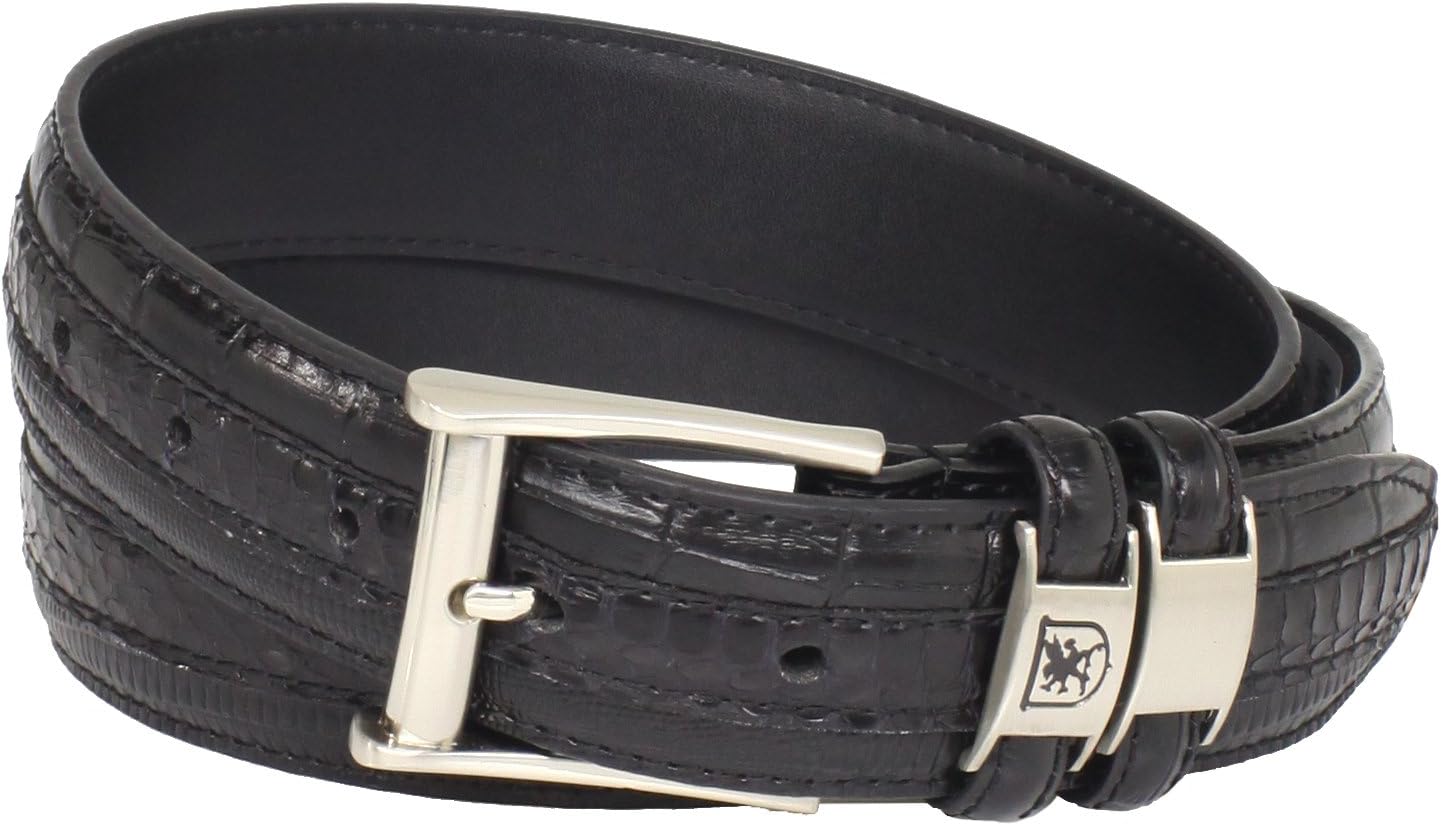 Stacy Adams Men's 32mm Genuine Leather Lizard Skin Print Belt With Buckle