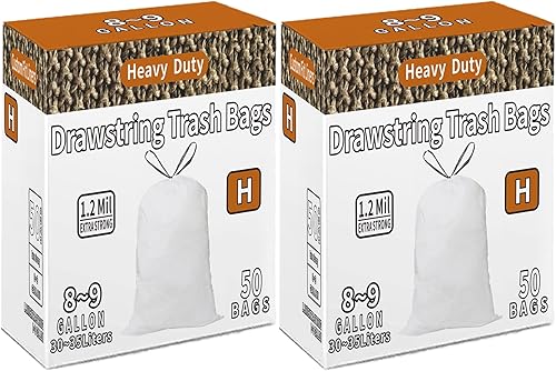 Miniatura 7 de Code J - Bolsas de basura con cordón compatibles con simplehuman Code J, 50 unidades en total, 10-10.5 galones, 38-40 litros, grosor de 1.2 mil,