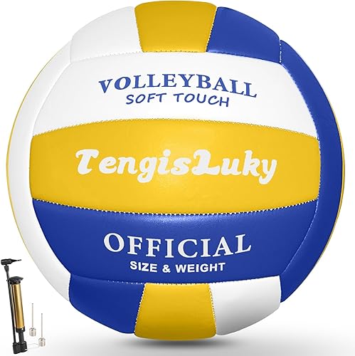 Vista 9 de Kit de voleibol suave al tacto, tamaño oficial 5, pelota de voleibol de piel sintética, para jugar al aire libre/interior, juego de playa
