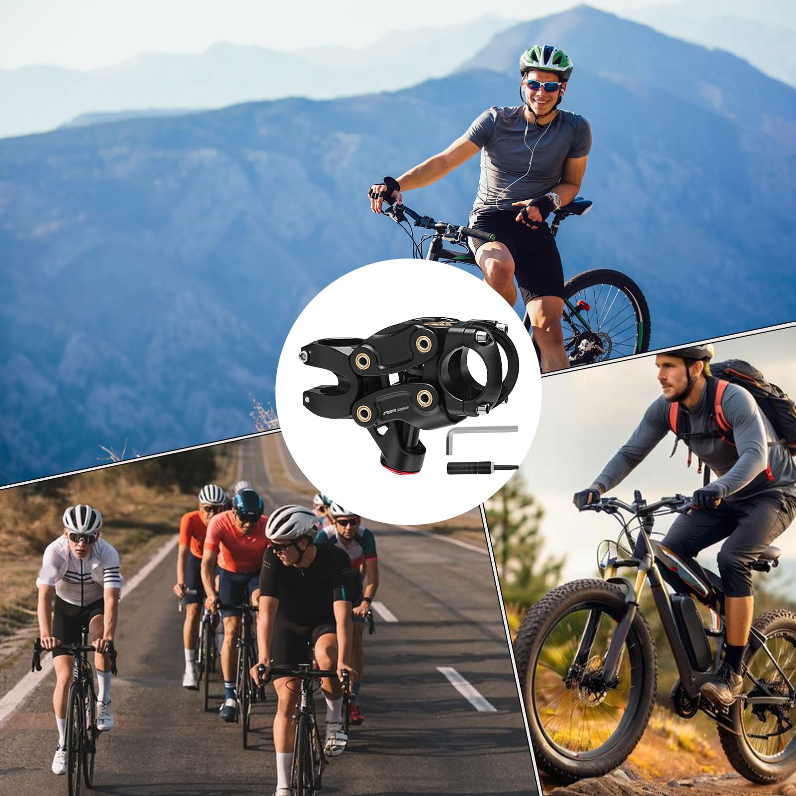 Riser manubrio bici – Attacco manubrio con sospensione a molla, connettore di precisione per e bici da corsa | Barra di supporto stabile e confortevole per avventure su trail, pendolarismo