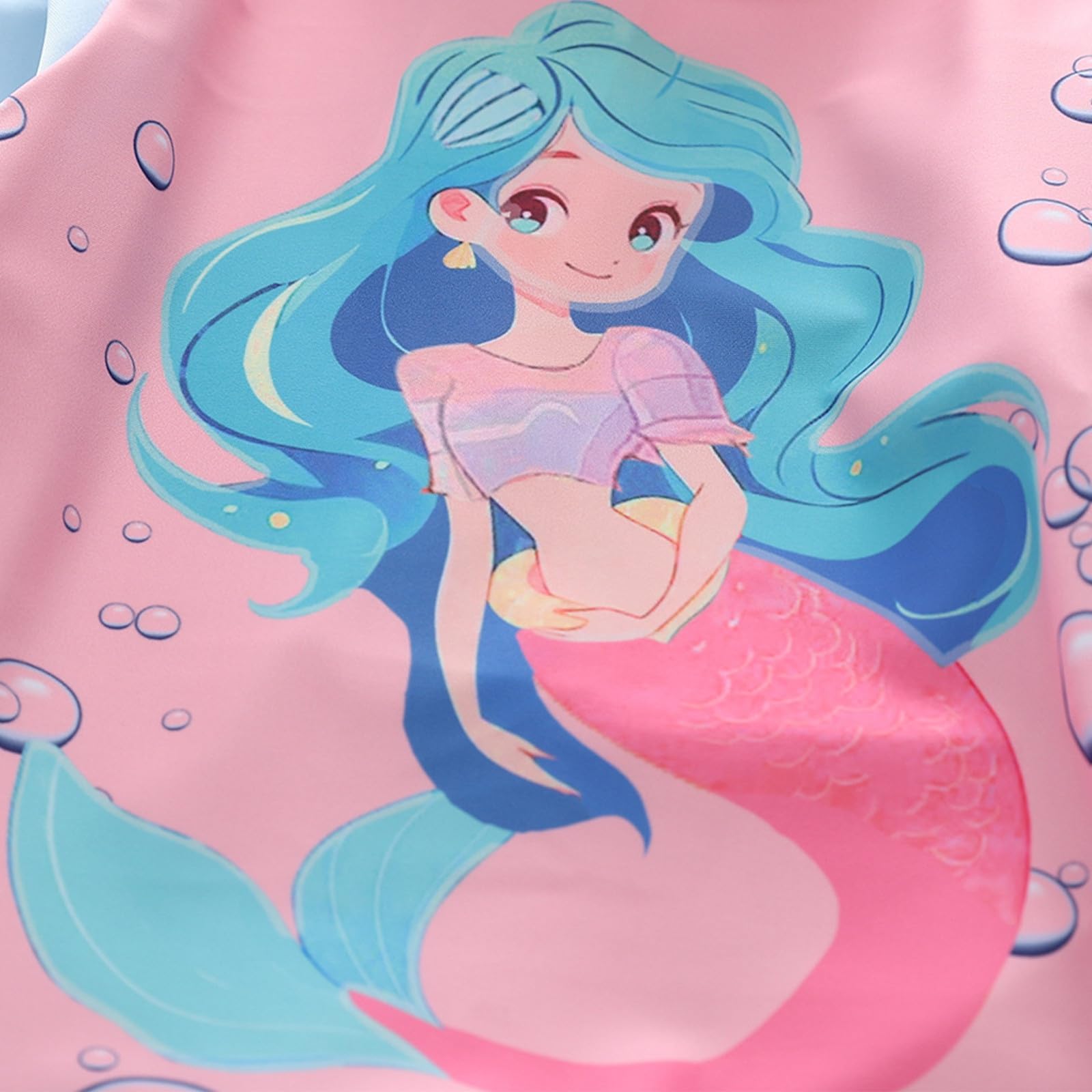 Generisch Bañador para niña en estilo de vestido, traje de baño de manga larga con estampado para todas las tallas (212 años).