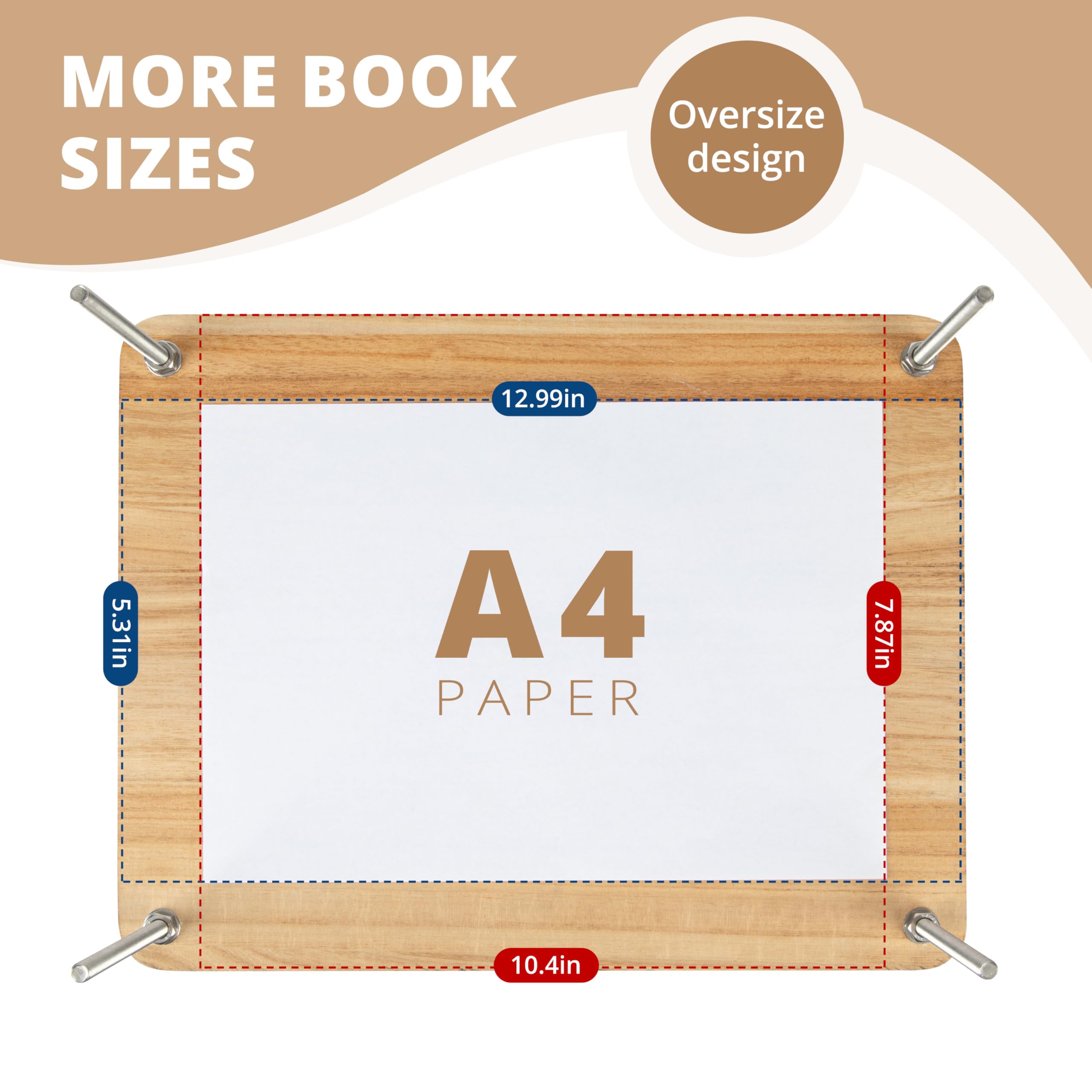 FUXAFU Buchbinde-Set, 38,1 x 29 cm, Holzbuchpresse, Buchbindematerialien, mit Knochenfalzer, Ahle, Nadeln für DIY-Buchbindung, Buchreparatur, Handarbeit, 50 Stück