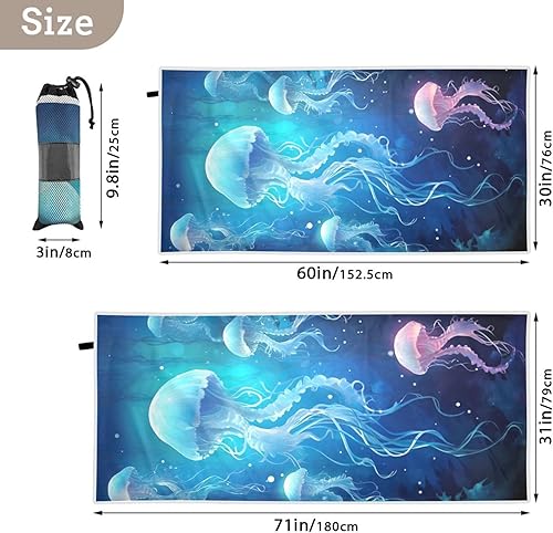 Miniatura 3 de SDMKA Toalla de playa de gran tamaño a prueba de arena, de secado rápido, súper suaves y absorbentes, para playa, baño, piscina, 31 x 71 pulgadas