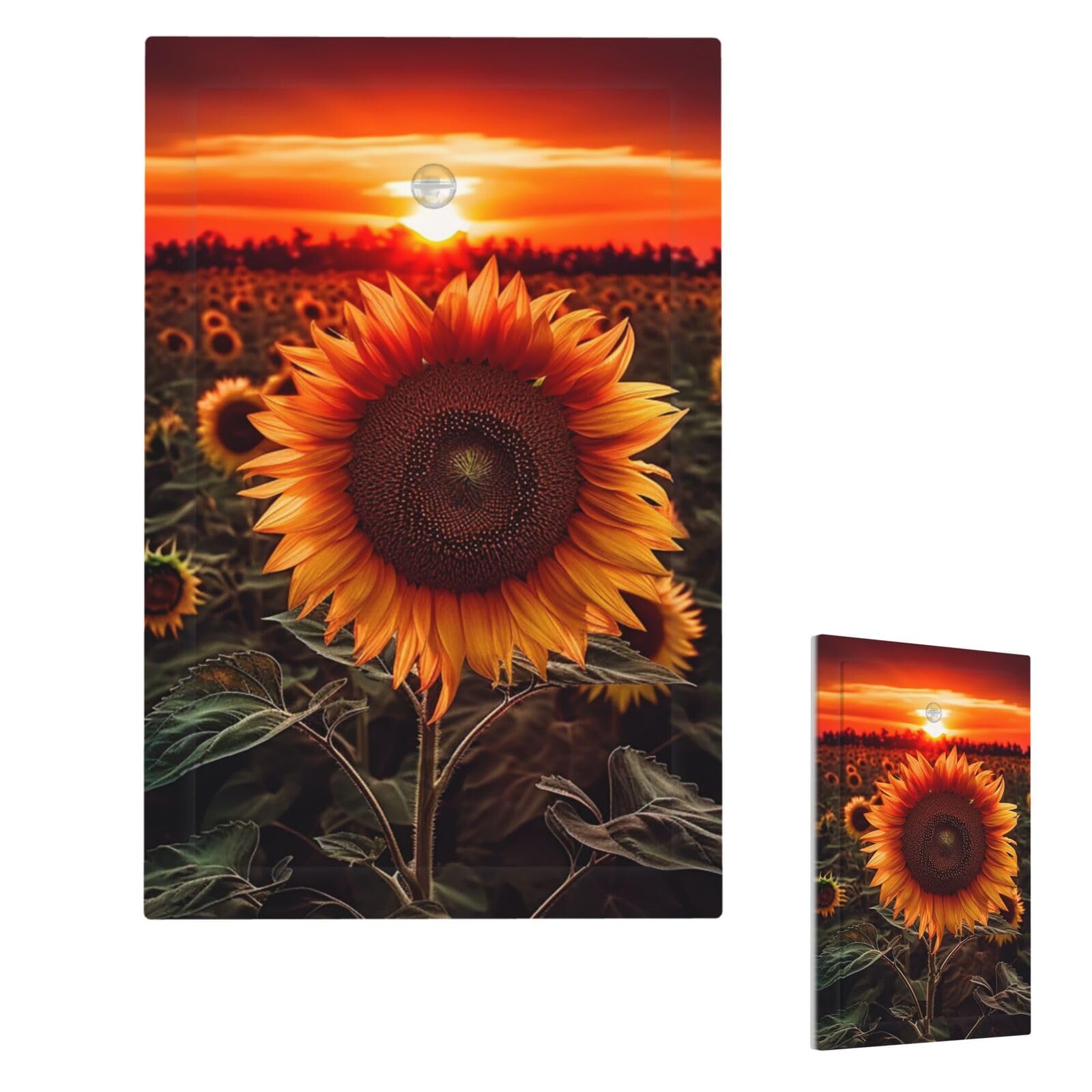Aceprints Single Blank Sunset Sunflower Wall Plate Cover Modern Decorative Light Switch Cover Unbreakable Receptacle Outlet Covers For Living Room Bedroom Decor