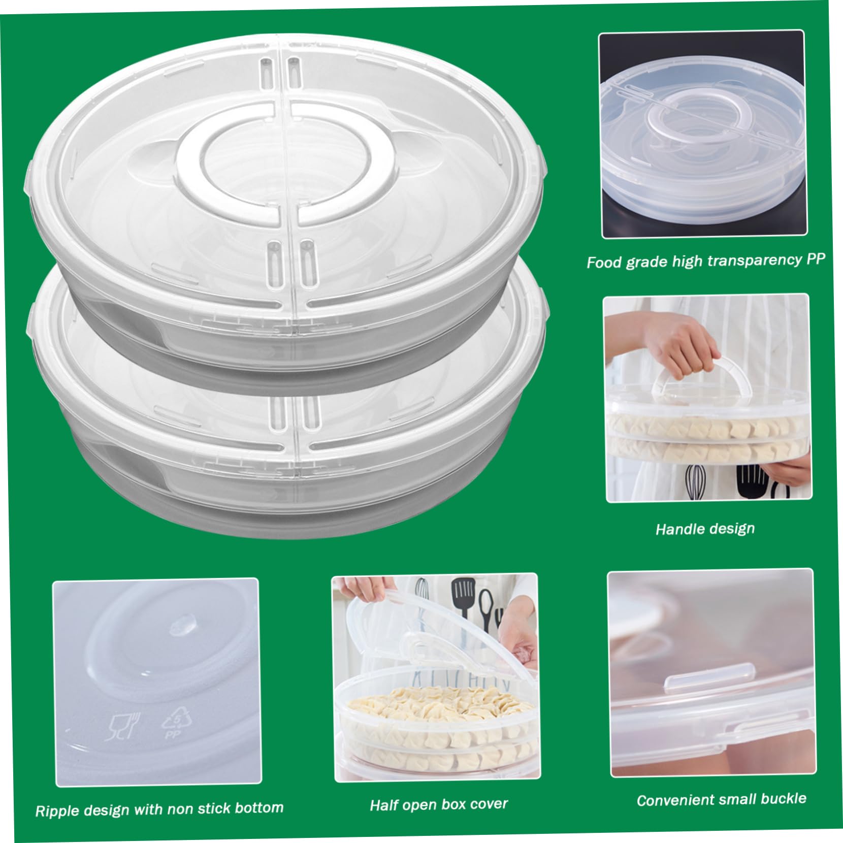 BSTKEY Scatole Porta Torta Trasparenti: Contenitori Rotondi Con Manico - 2