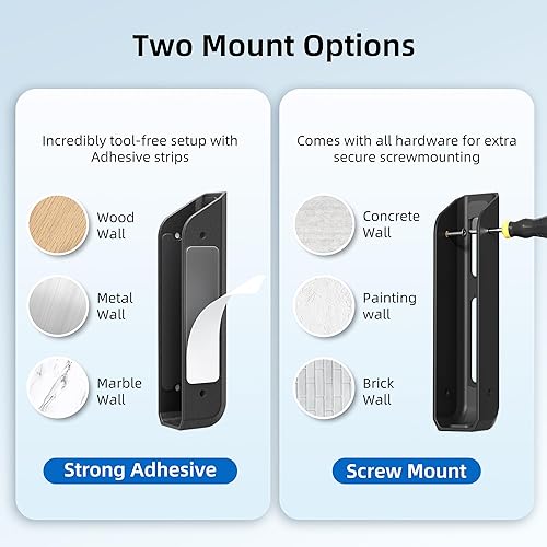 Miniatura 5 de ELETIUO Soporte de pared y debajo del escritorio para laptop con adhesivo y tornillos, 1.02 pulgadas de grosor, almohadillas antiarañazos, universal