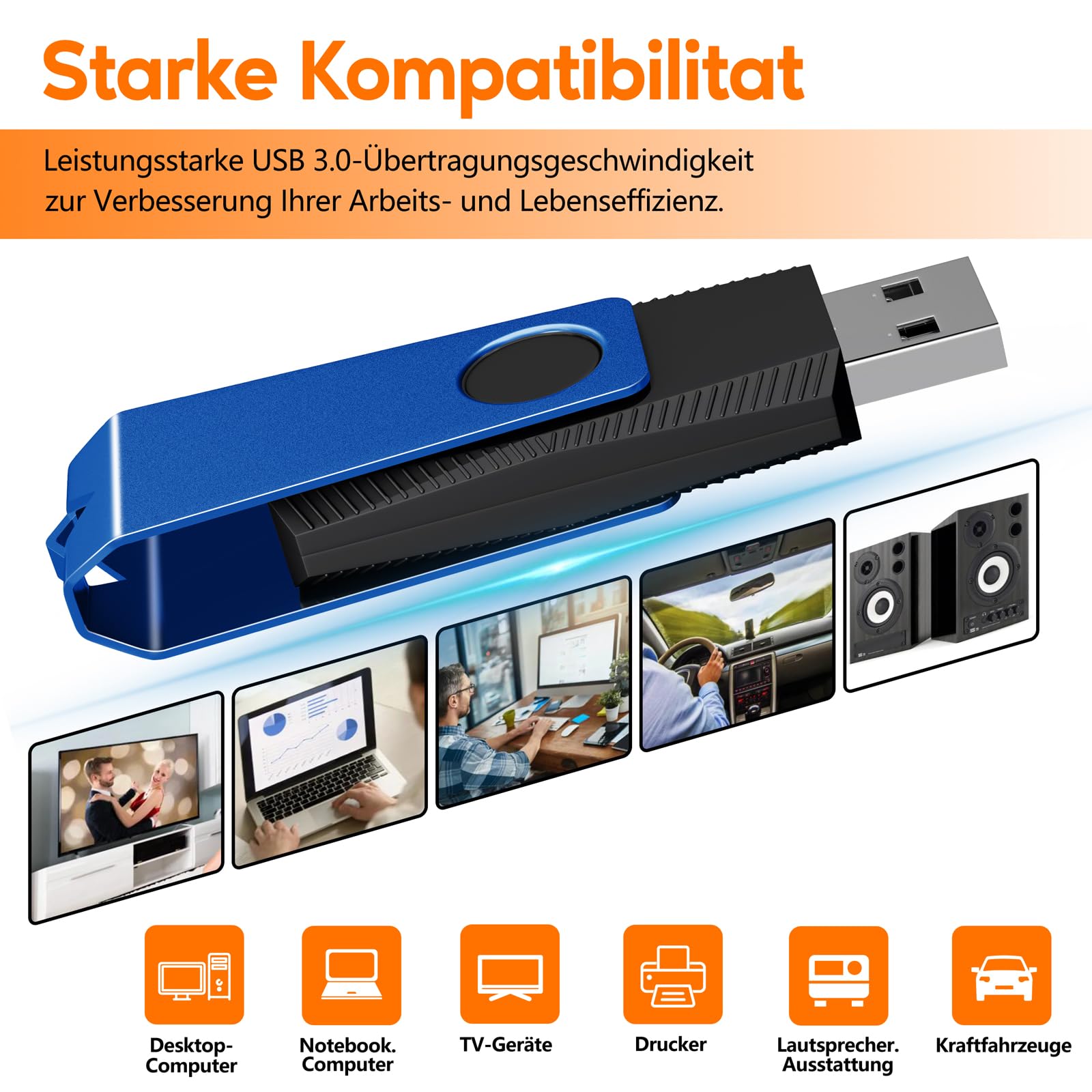 TEWENE Chiavetta USB da 16 GB, set da 10 pezzi, USB 3.0