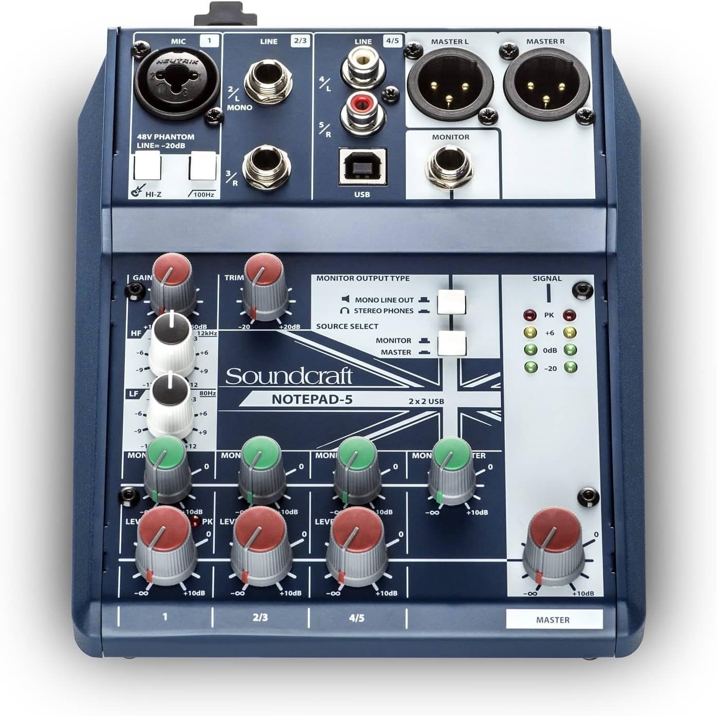 Notepad-5 Small-Format Analog Mixing Console with Usb
