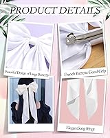 Vista 6 de 8 lazos para el cabello para mujer, de satén sedoso, pinzas para el cabello, pinzas para el cabello con cola larga, pinzas de metal para el cabello