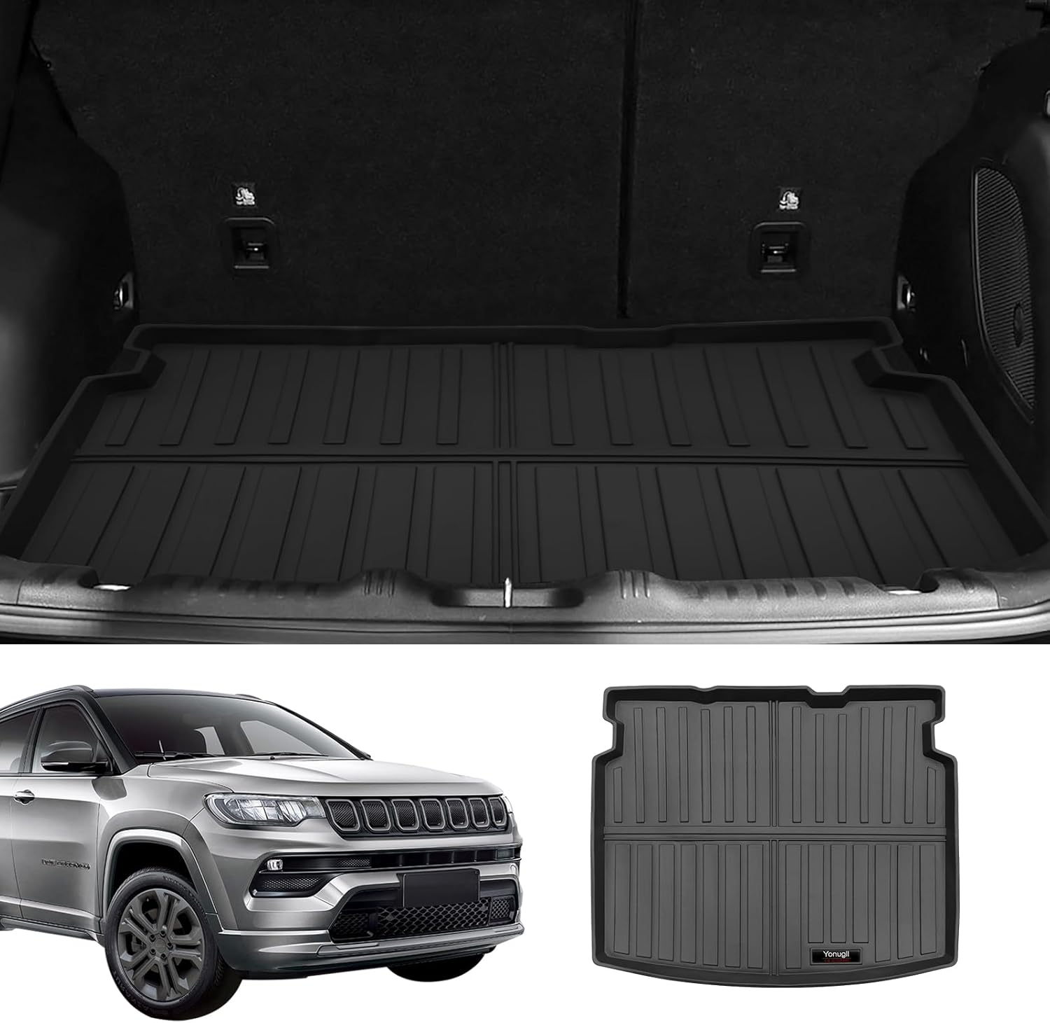 Custom for 2017-2025 2026 Jeep Compass Cargo Mats Trunk Liner All Weather TPE Protection Mat Accessories (for 2017-2026 Jeep Compass)