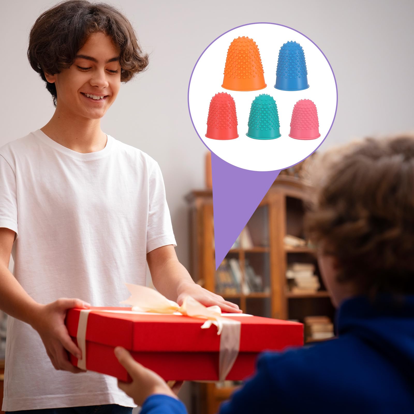 20 Stück Gummi Fingerkissen,Fingerhut Gummi,5 Größen Blattwender,Wiederverwendbare Umblätterhilfe zum Geldzählen,Sortieren,Schreiben,Sortieren von Papierkram,Schneiden,Basteln