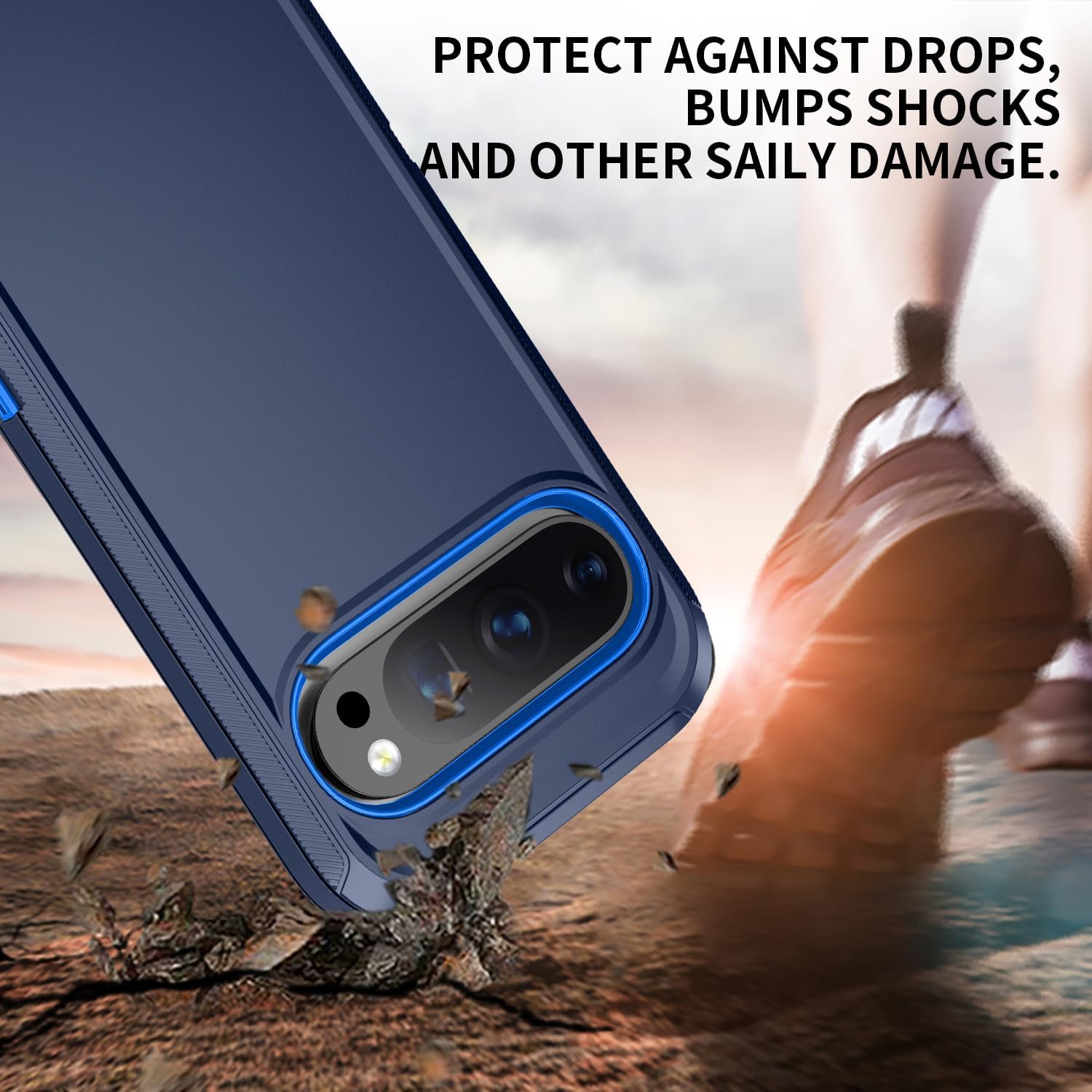 for Google Piexl 10/10 Pro Case Heavy Duty Shockproof Dust/Drop Poof 3 Layers Full Bady Protection Rugged Cover Case for Google Piexl 10/10 Pro,Dark Blue image 2
