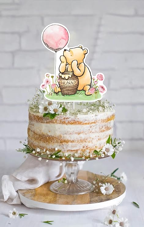 Classic The Pooh Cake Topper For Girls Baby Shower Winnie Bee Birthday Party Decorations Cute Centerpieces