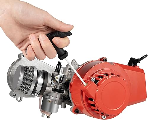 Miniatura 4 de Motor de bicicleta de 49CC/50CC, motor de 2 tiempos de 1.9kw/7000rpm y motor de transferencia con filtro de aire y caja de engranajes y arranque de