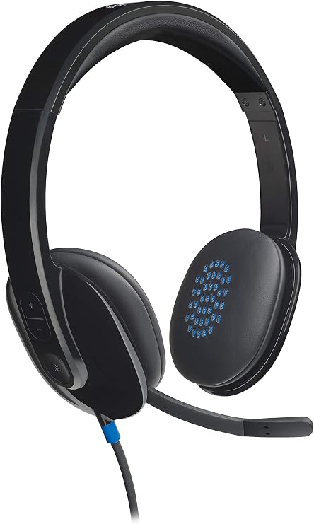 Logitech H540 Wired Over-Ear Microphone Headset, Laser-Tuned Drives and Built-in Equalizer, Digital Stereo Audio, Over-Ear Inspections, Noise Canceling Foldable Microphone, Black