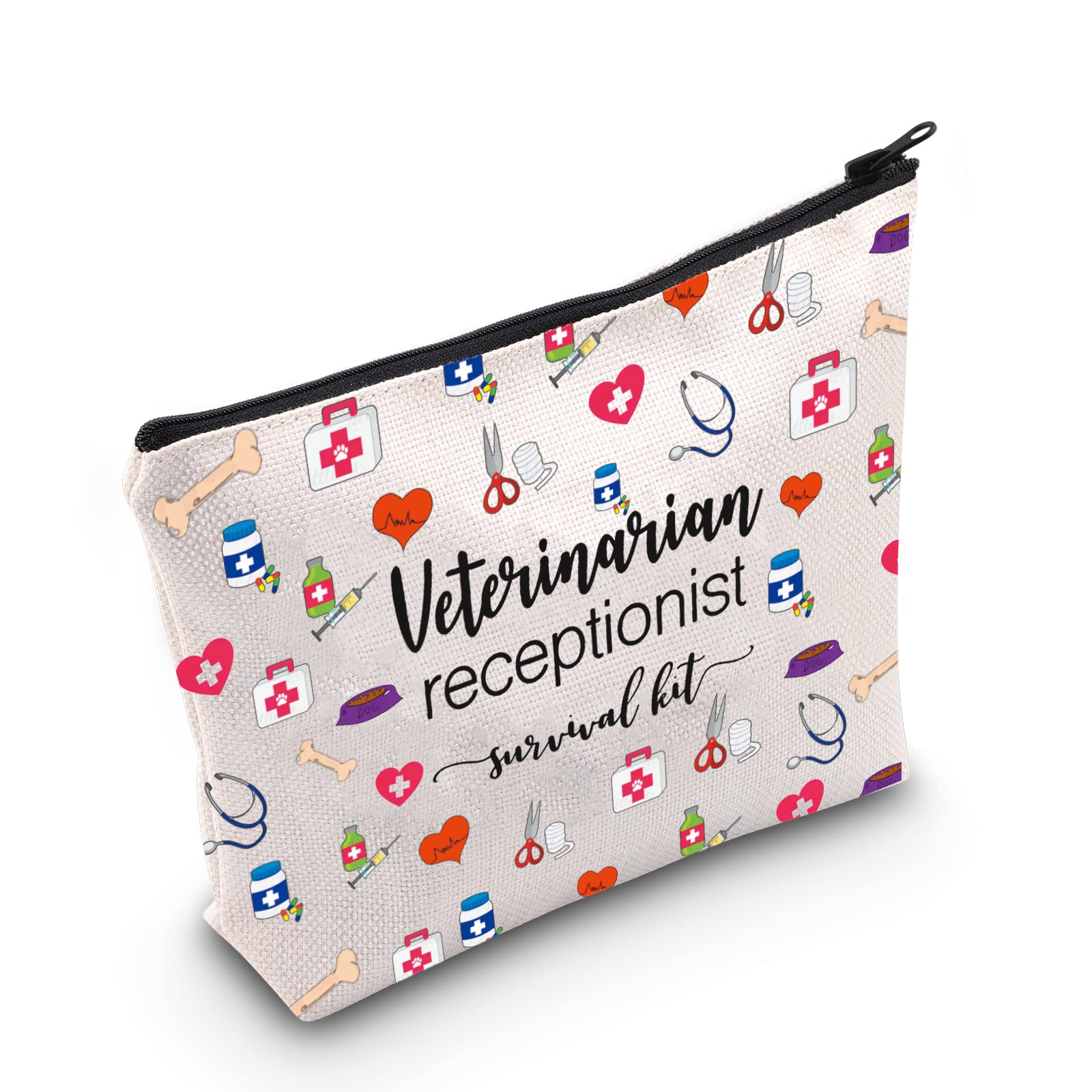 TSOTMO Vet Receptionist Gift Veterinarian Gift Vet Tech Gift Veterinarian Survival Kit Bag Animal Rescue Gift for Vet Assistant Veterinary Medicine Gift, Vet receptionist, Cosmetic Bag
