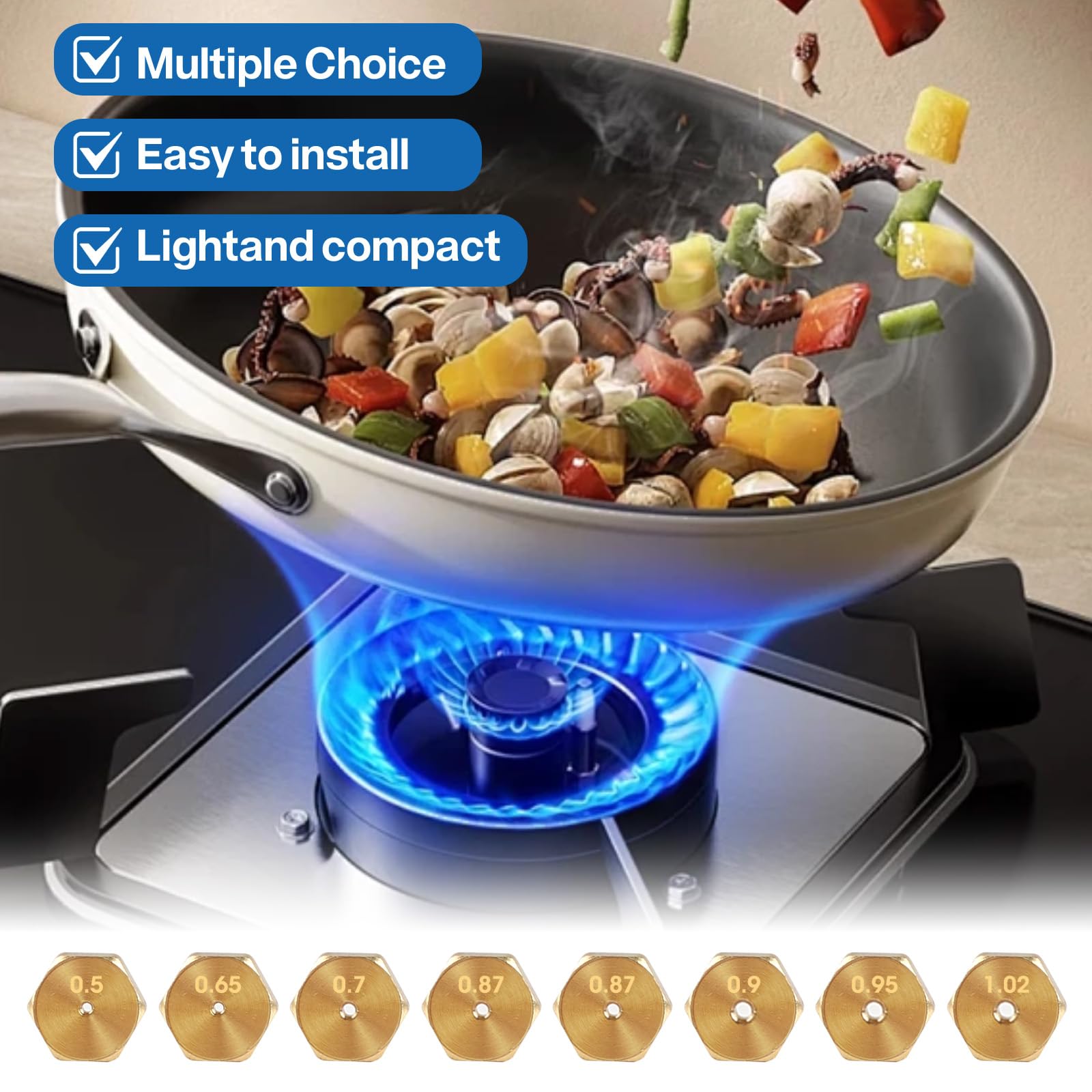 15 Piezas Inyectores Cocina Gas Butano, Universales Conjunto Inyector Quemador Para GLP Para Gaseera, Cocina Y Placa Inyectores Cocina Gas Butano, 0.5-0.65-0.7-0.80-0.87-0.90-0.95-1.02 — view 4