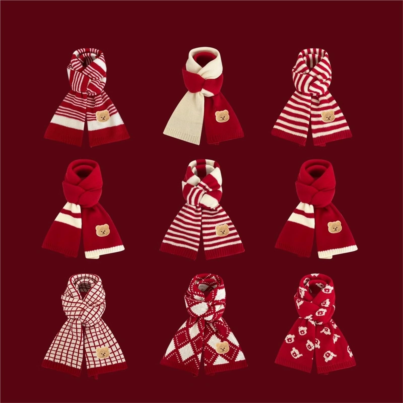 écharpe d'hiver Écharpe tricotée tendance d'hiver, couleur unie, chaude, cache-cou for femmes, hommes et enfants, for Noël echarpe