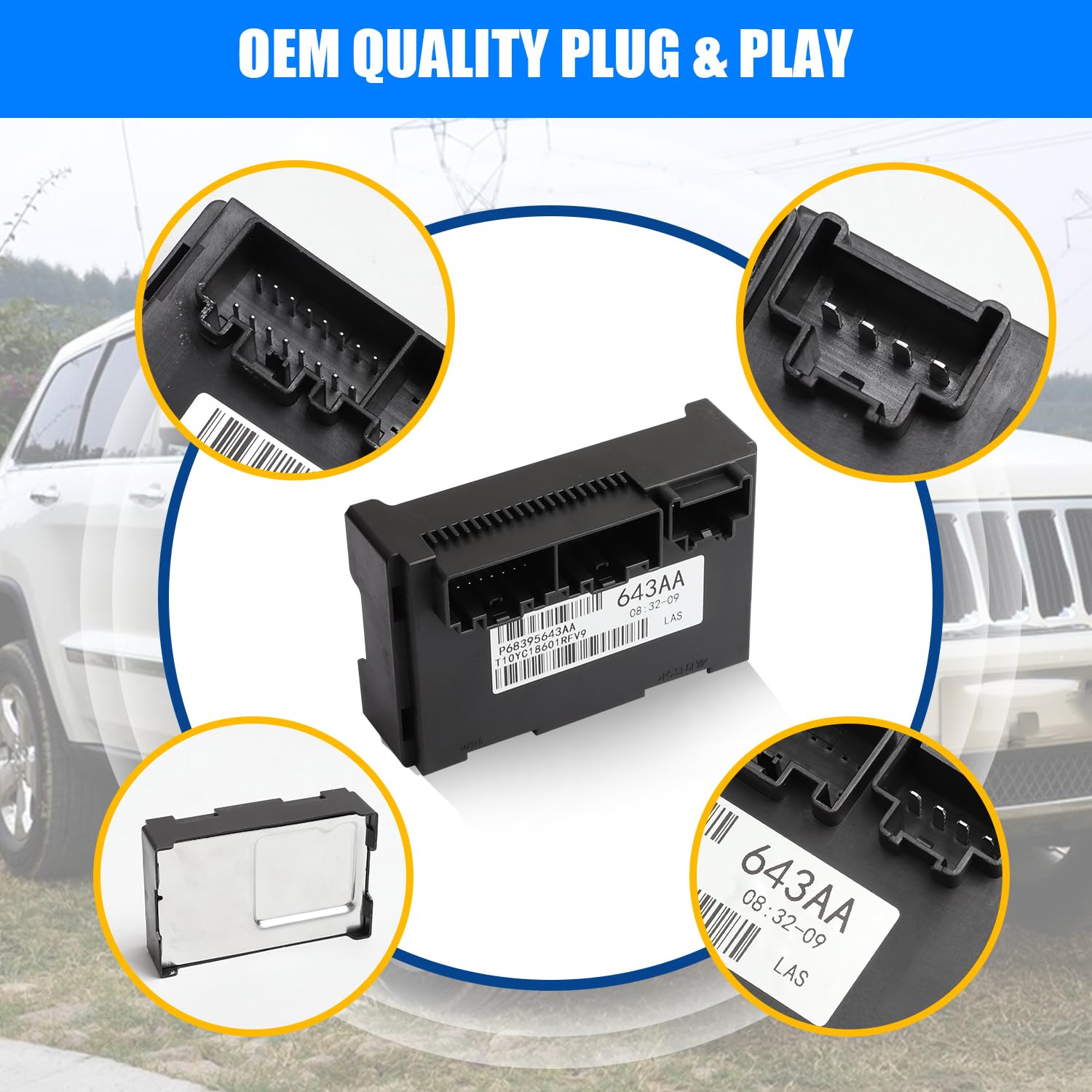 68395643AA Transfer Case Control Module Compatible with Grand Che-rokee 2011-2013 2-Speed Transfer Case Module Compatible with Durango 2011-2013 Replaces OE# P68395643AA 56029423AJ RL029423AI