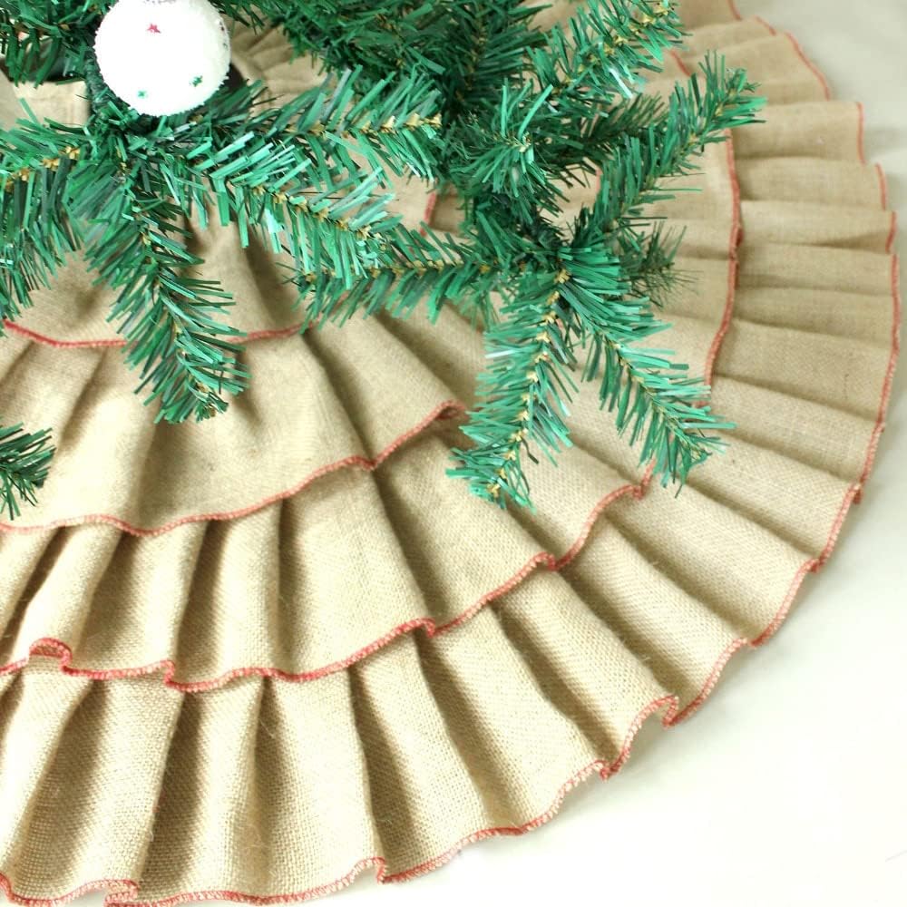 24/36 / 42/50/60/60インチの直径Rufflerジュート黄麻布のクリスマス