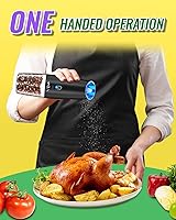 Vista 4 de XinXu Juego de molinillo eléctrico de pimienta y sal recargable mejorado con luces LED, molinillo automático de pimienta o sal de acero inoxidable