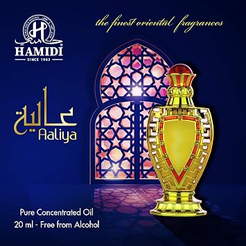 Aaliya Pure Concentrated Perfume Oil 20 ml / .67 oz Attar (Ittar) For Women Alcohol Free Oriental Woody Fragrance By Hamidi (Aaliya)