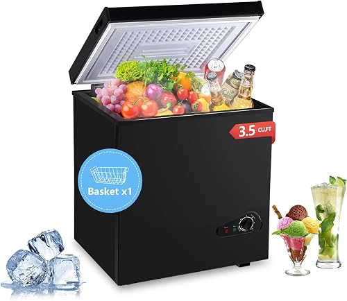 EUASOO FLG-72Q-BLACK 3.5 cu ft Chest Freezer Black