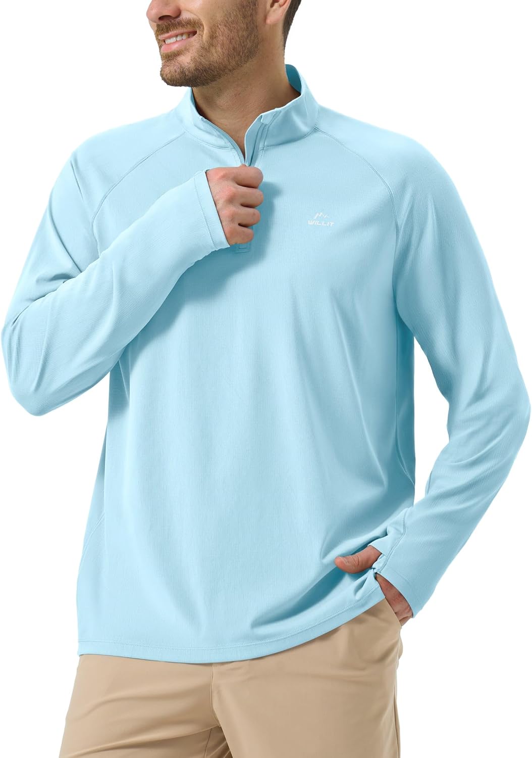 Willit Men's Sun Shirts Long Sleeve UPF 50+ Golf Quarter-Zip Lightweight Quick Dry Pullover Hiking Fishing SPF UV T-Shirts