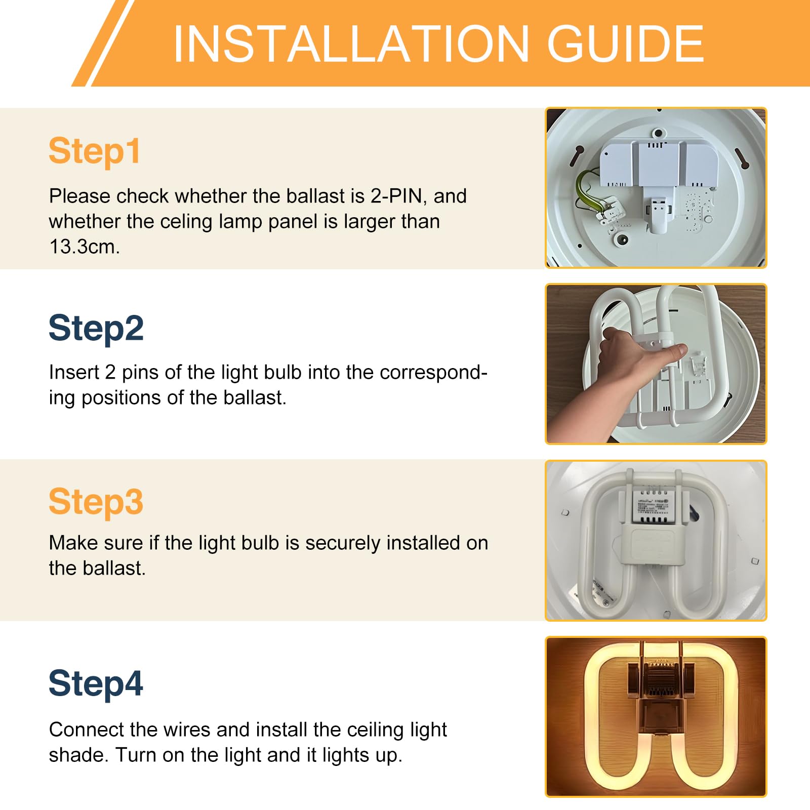 GR8 16W 2 Pin Light Bulbs, Compact Fluorescent Light, GR8 2D Square Bathroom Light Bulb, CFL Low Energy Ceiling Light Bulb - Image 3