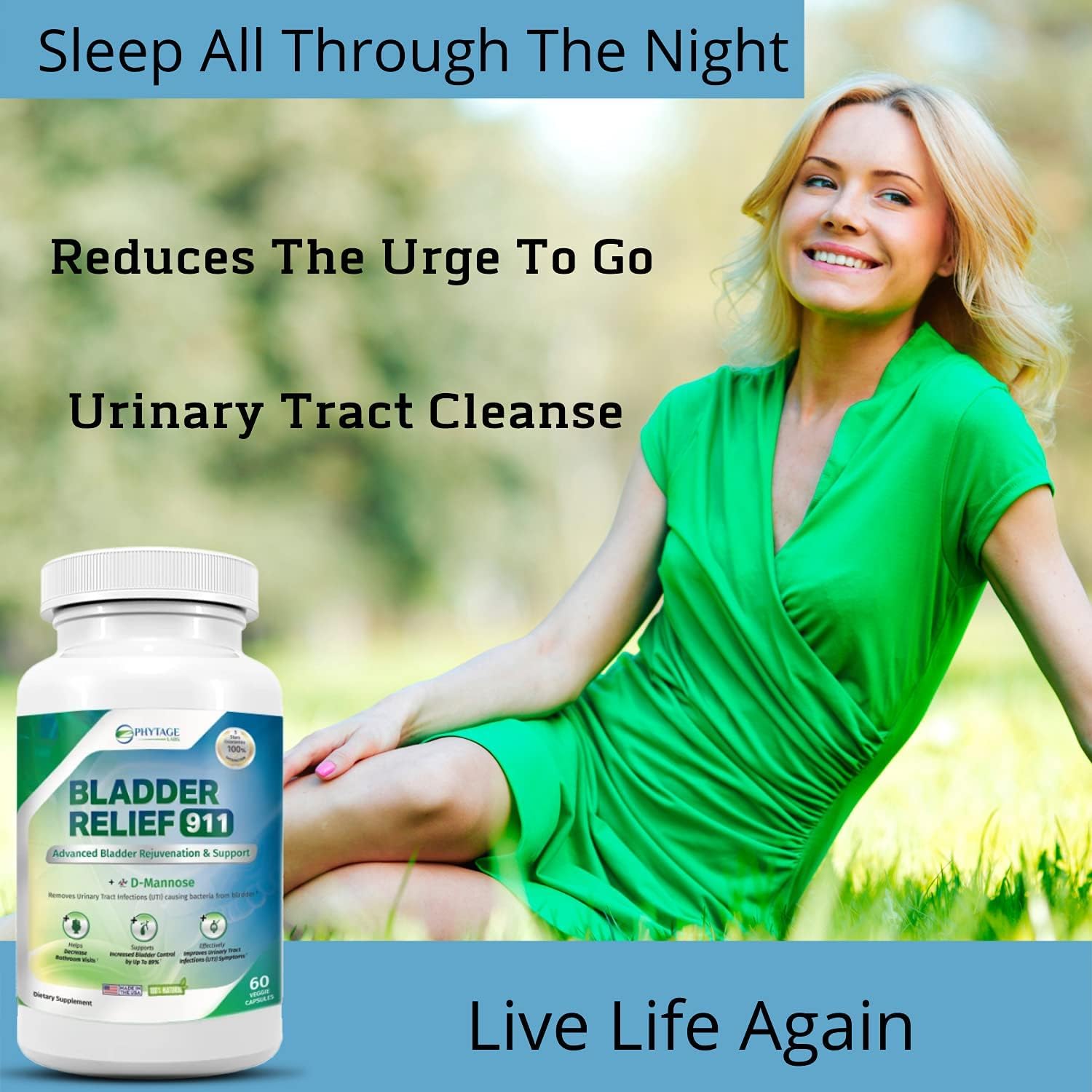 Bladder Relief 911 Detoxifying Strength - for Men and Women Provides Bladder Support, 60 Veggie Capsules - 2 Pack - Image 8