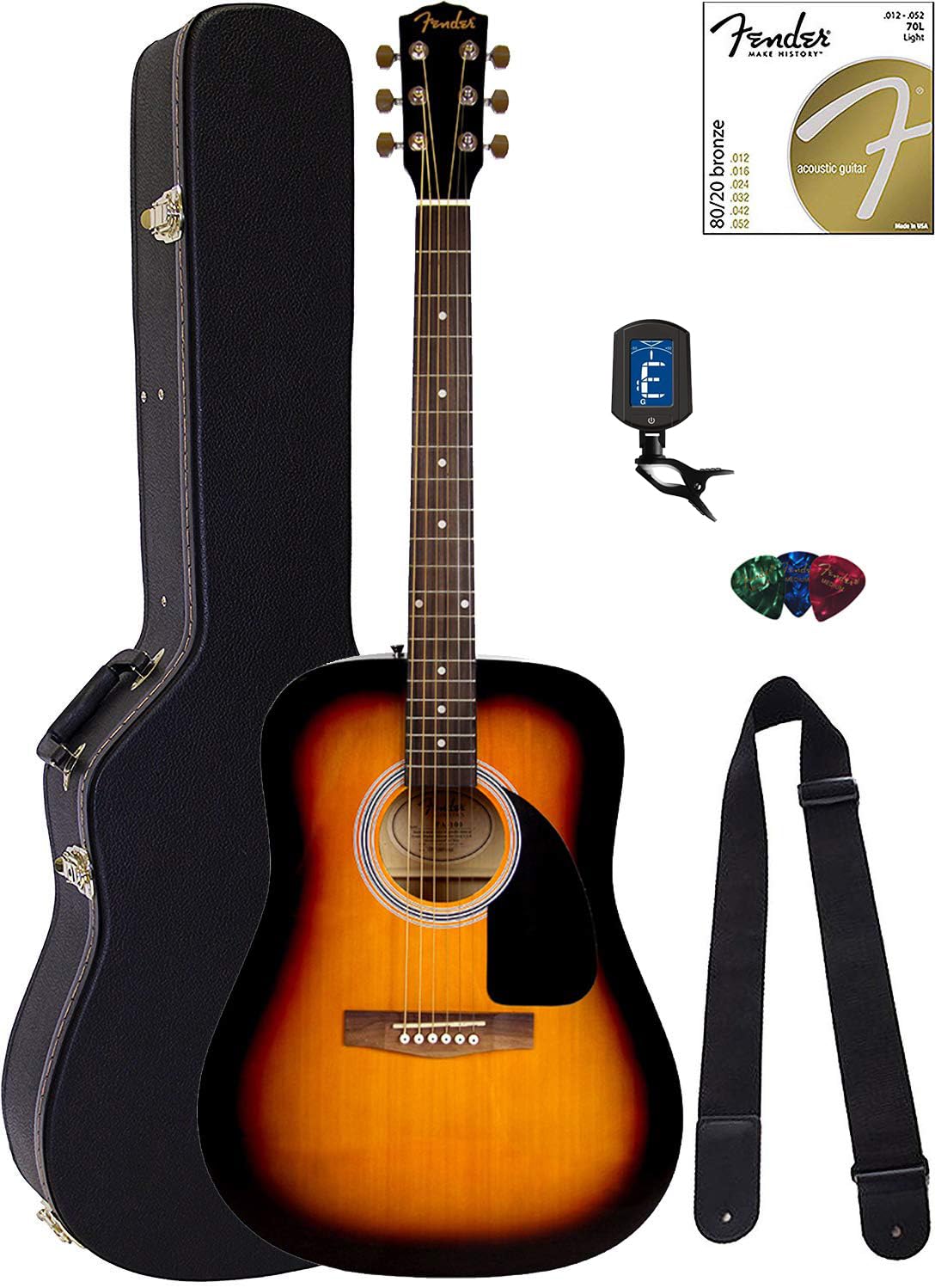 Amazon | Fender FA-115 ドレッドノートアコースティックギター - サン 