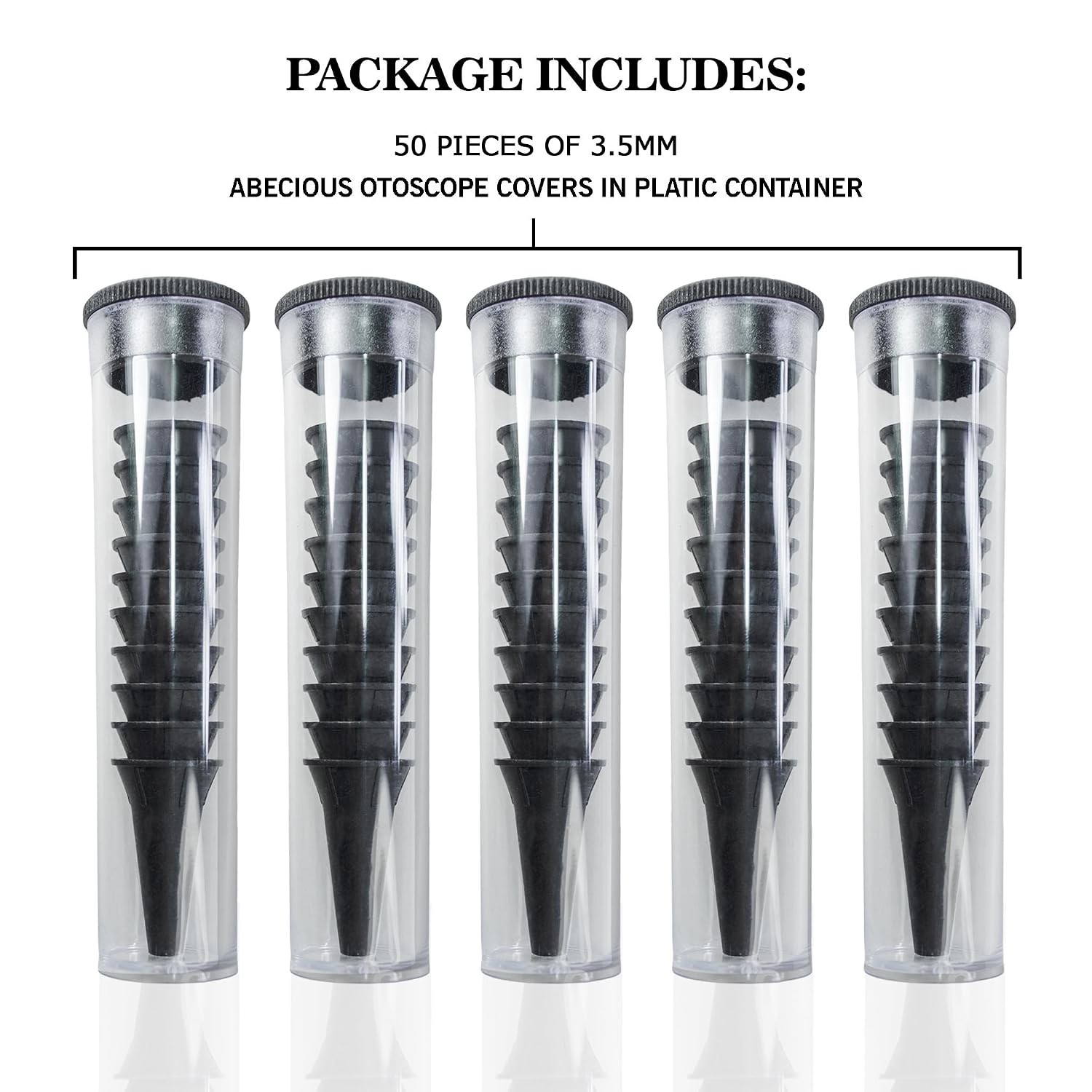 Diagnostic Otoscope Covers – Pack of 50 | Universal, High-Quality Disposable Plastic Ear Otoscope Specula Tips 3.5mm (50 Pieces) for Adults & Children