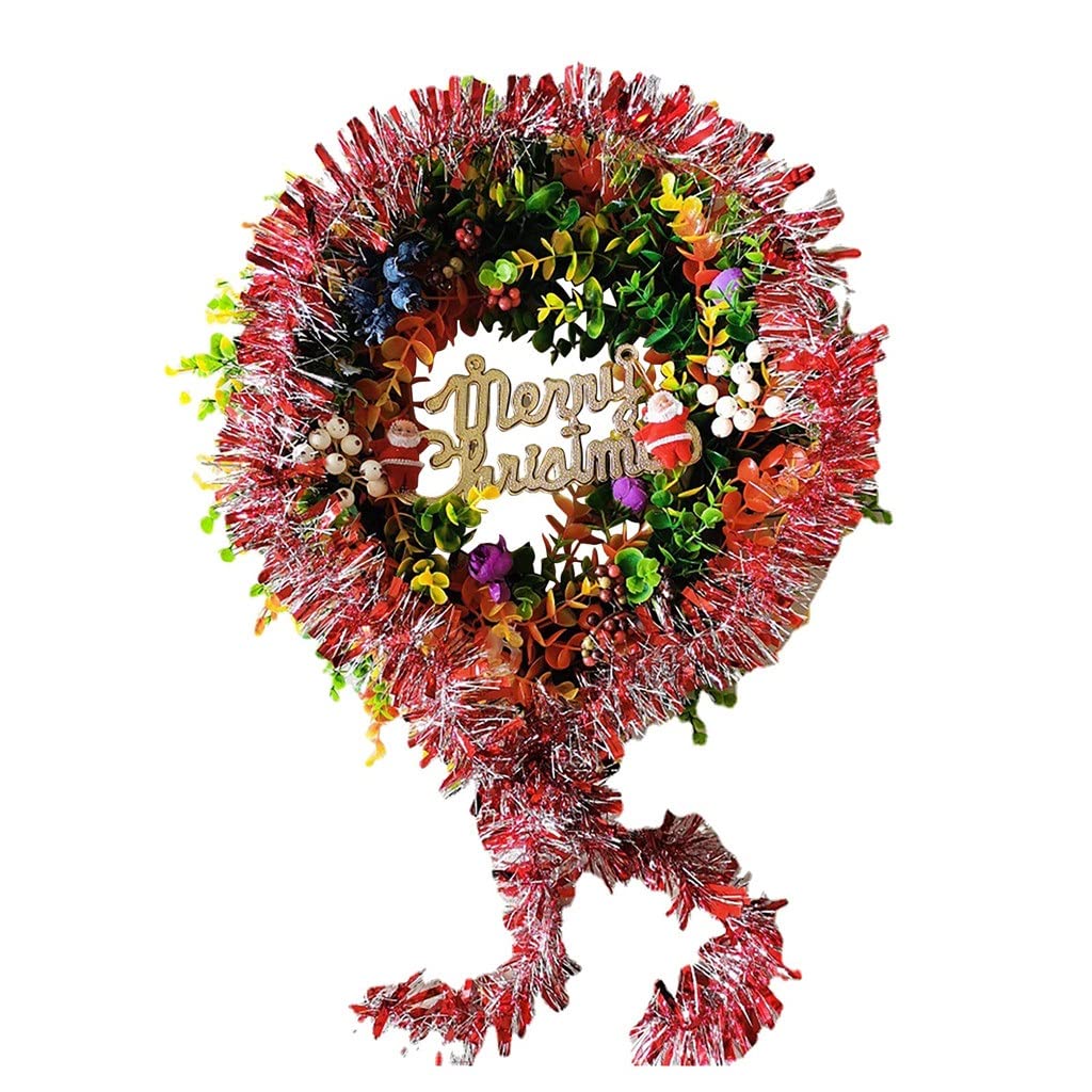 Couronne de Noël artificielle extérieur robuste pour sublimer une entrée sans entretien