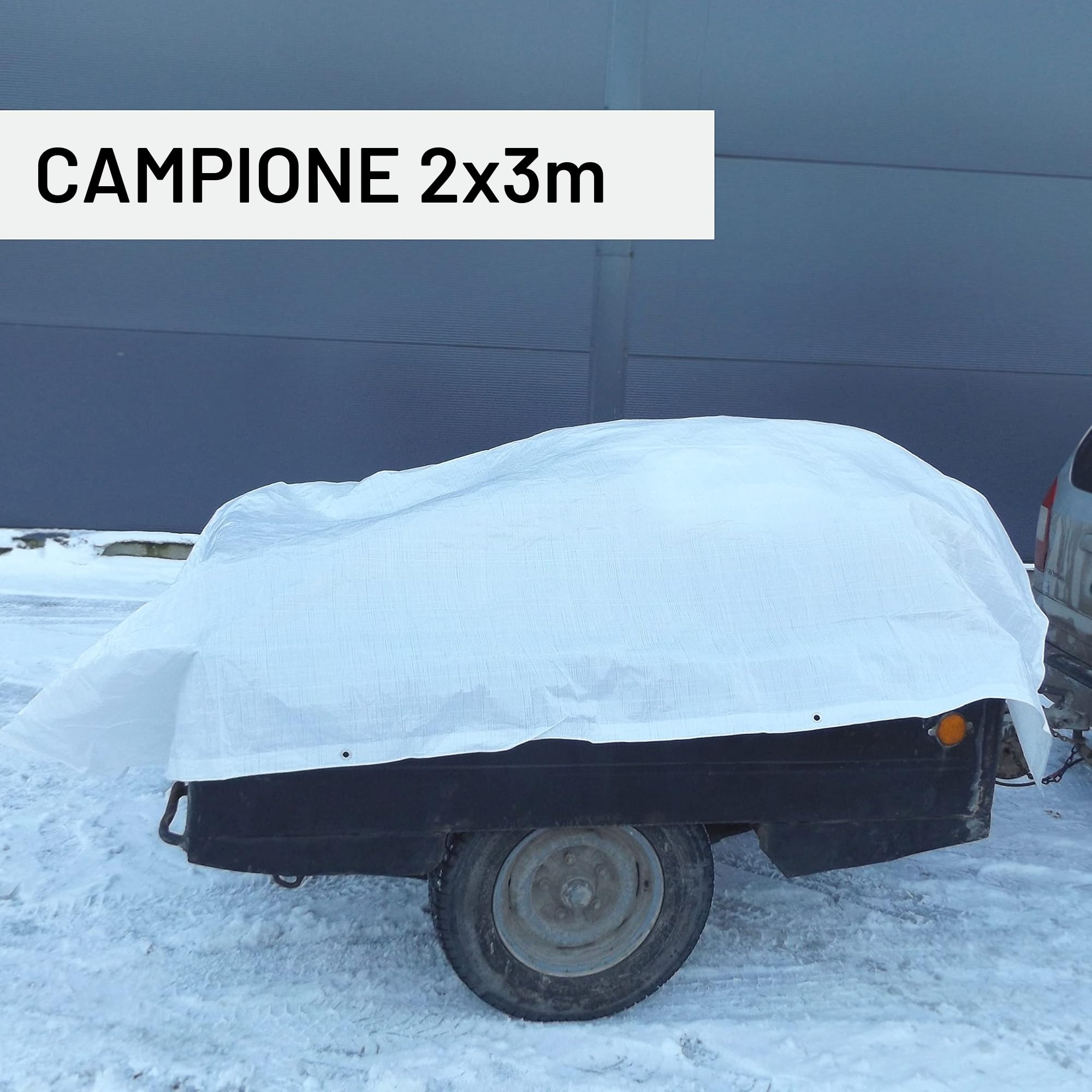 SKIR'CO Telone bianco 6 x 10 m, impermeabile, 55 g/m², con occhielli, protezione per auto, multifunzione