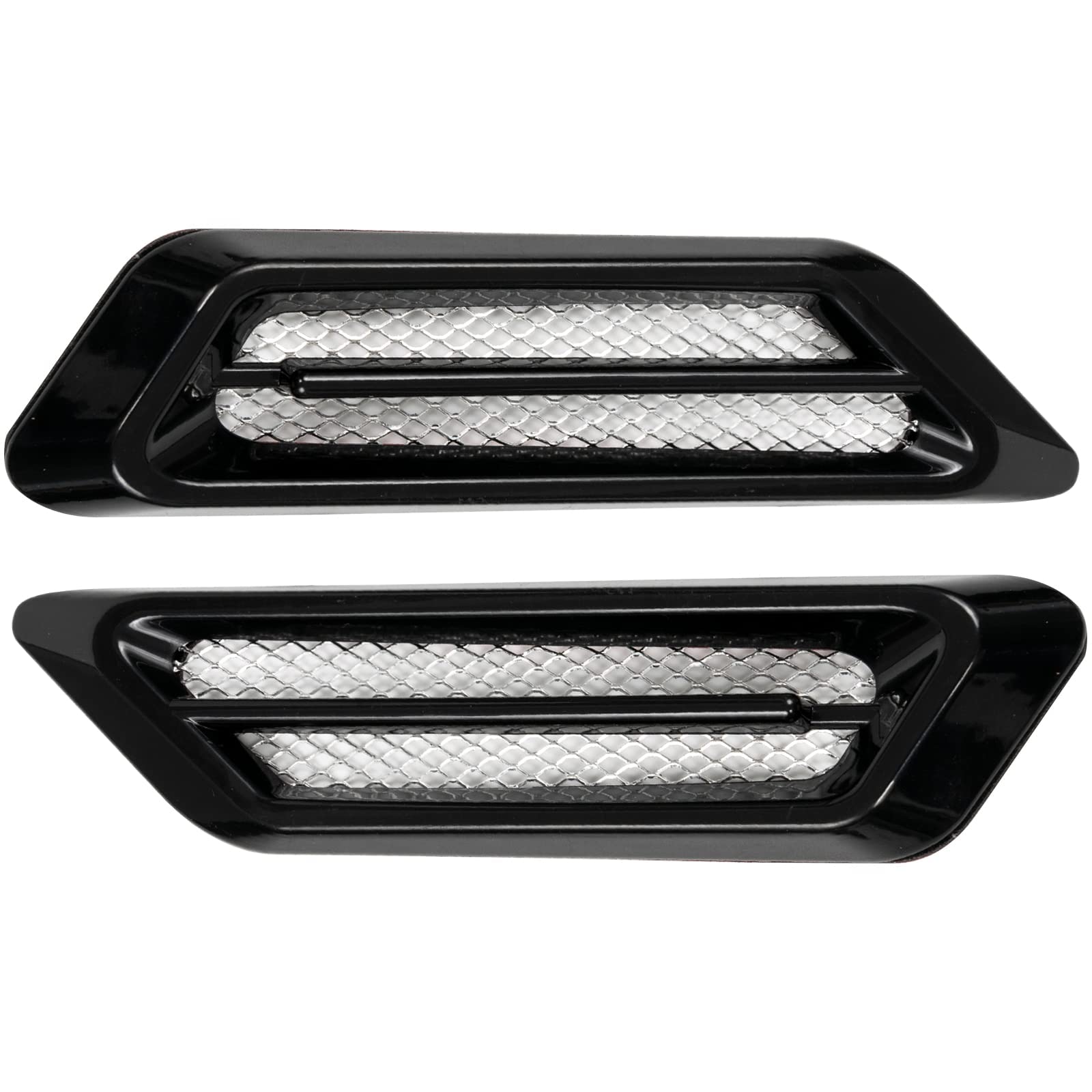 AUTOXBERT 2x Car Air Flow Fender Side Hood Mesh Vent Decoration Cover Sticker Accessories,Universal Cover Car Fender Side Decoration Air Flow Hood Scoop Vent Sticker.