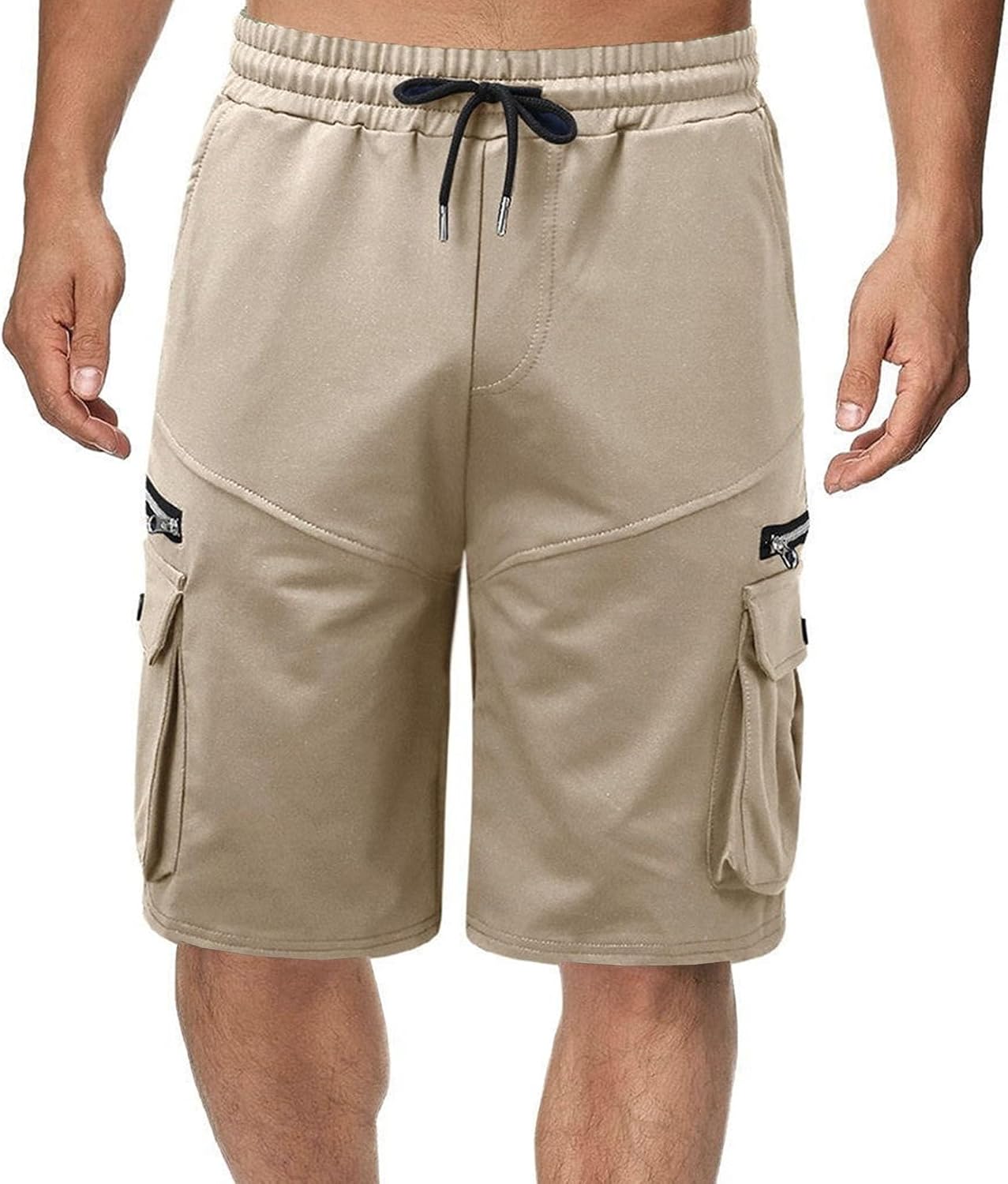 Maiyifu-GJ Men's Casual Athletic Cargo Shorts Elastic Waist Workout Running Shorts Summer Lightweight Jogger Short Pants