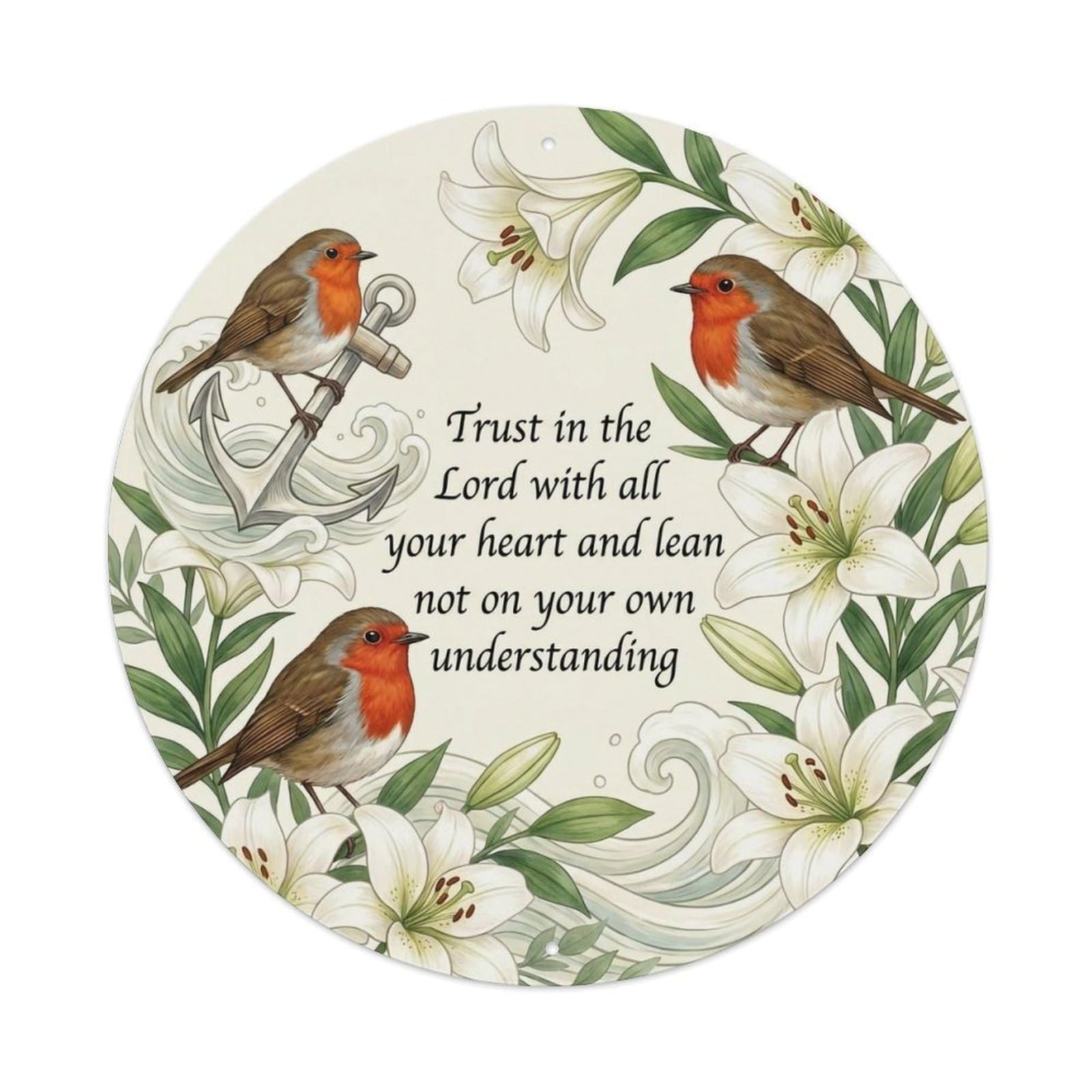 European Robin Garden Sign Heaven Love Trust Metal Tin Sign
