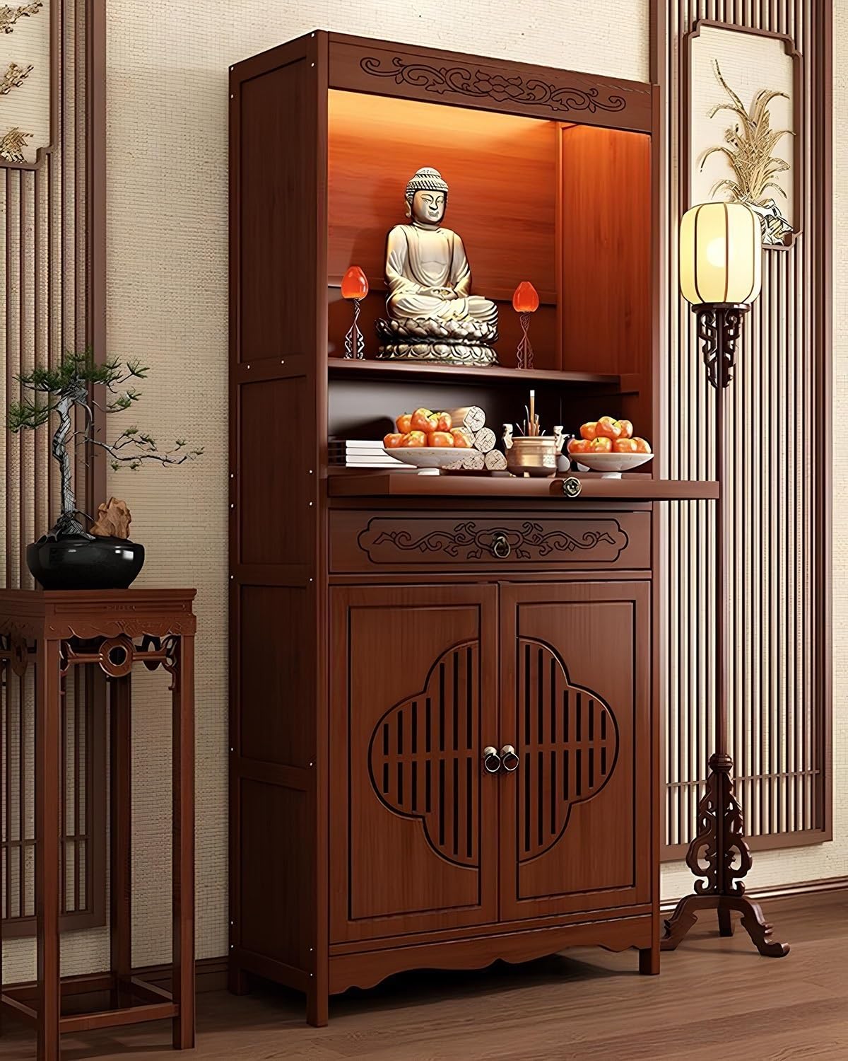 Mobile Altare, Tavolo Altare Per Meditazione, Altare Buddista, Cinese Con Piedistallo E Tavolo Per Offerte(68cm/26.8in)
