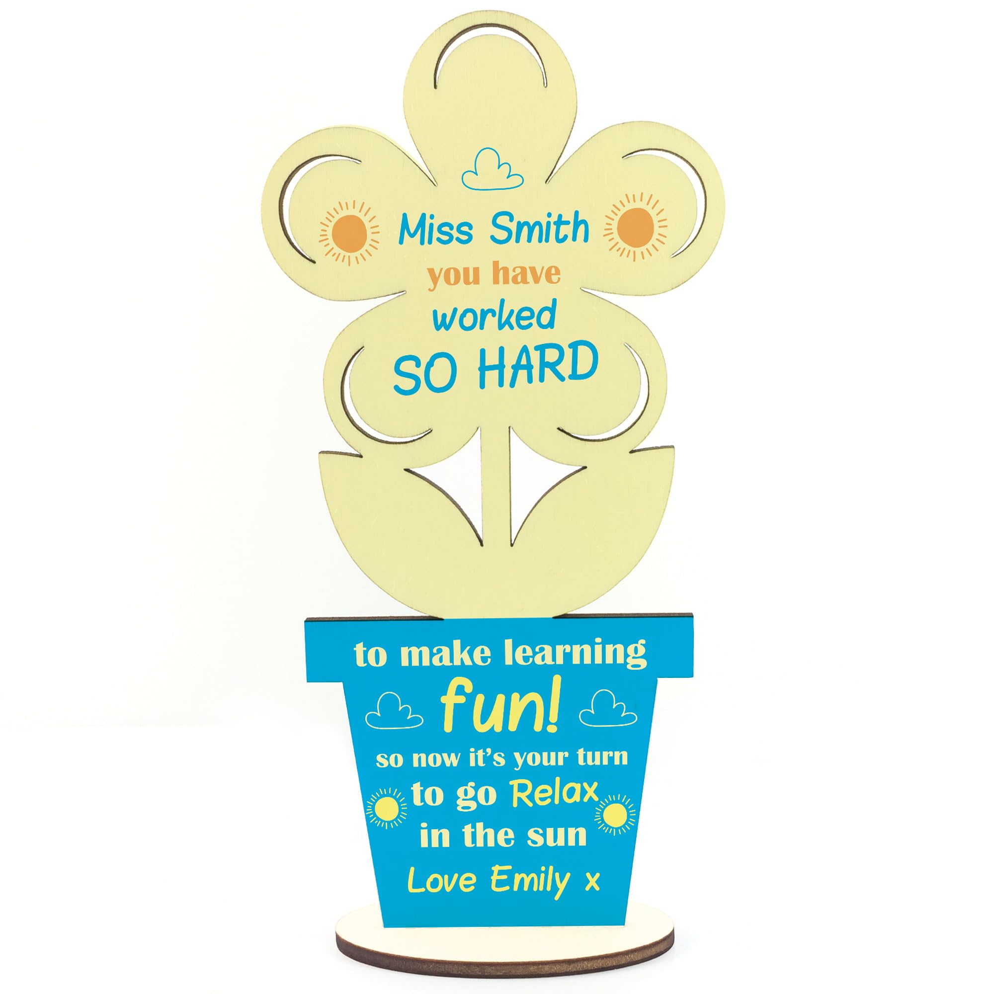 Red Ocean Novelty Leaving School Nursery Gift For Teacher Personalised Flower Thank You Teacher Gifts