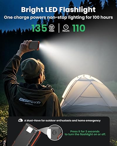 Miniatura 7 de Hiluckey Cargador solar de 25000 mAh, banco de energía portátil USB C para exteriores con 4 paneles solares, batería externa de carga rápida de 3 A
