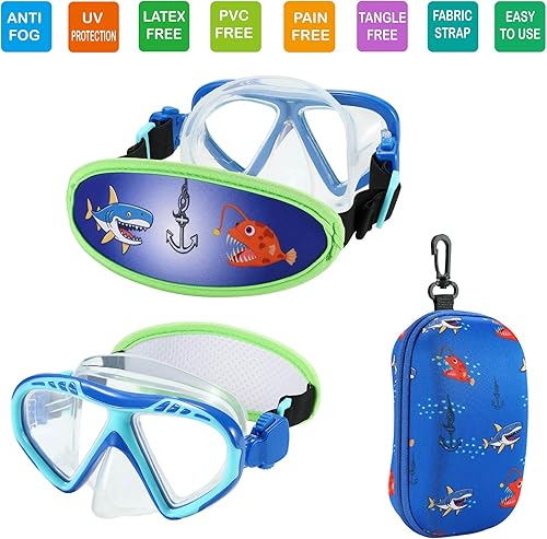 Miniatura 2 de Gafas de natación para niños, cubierta de nariz, gafas para niños sin tirones de pelo,Máscara de natación para niños antiniebla